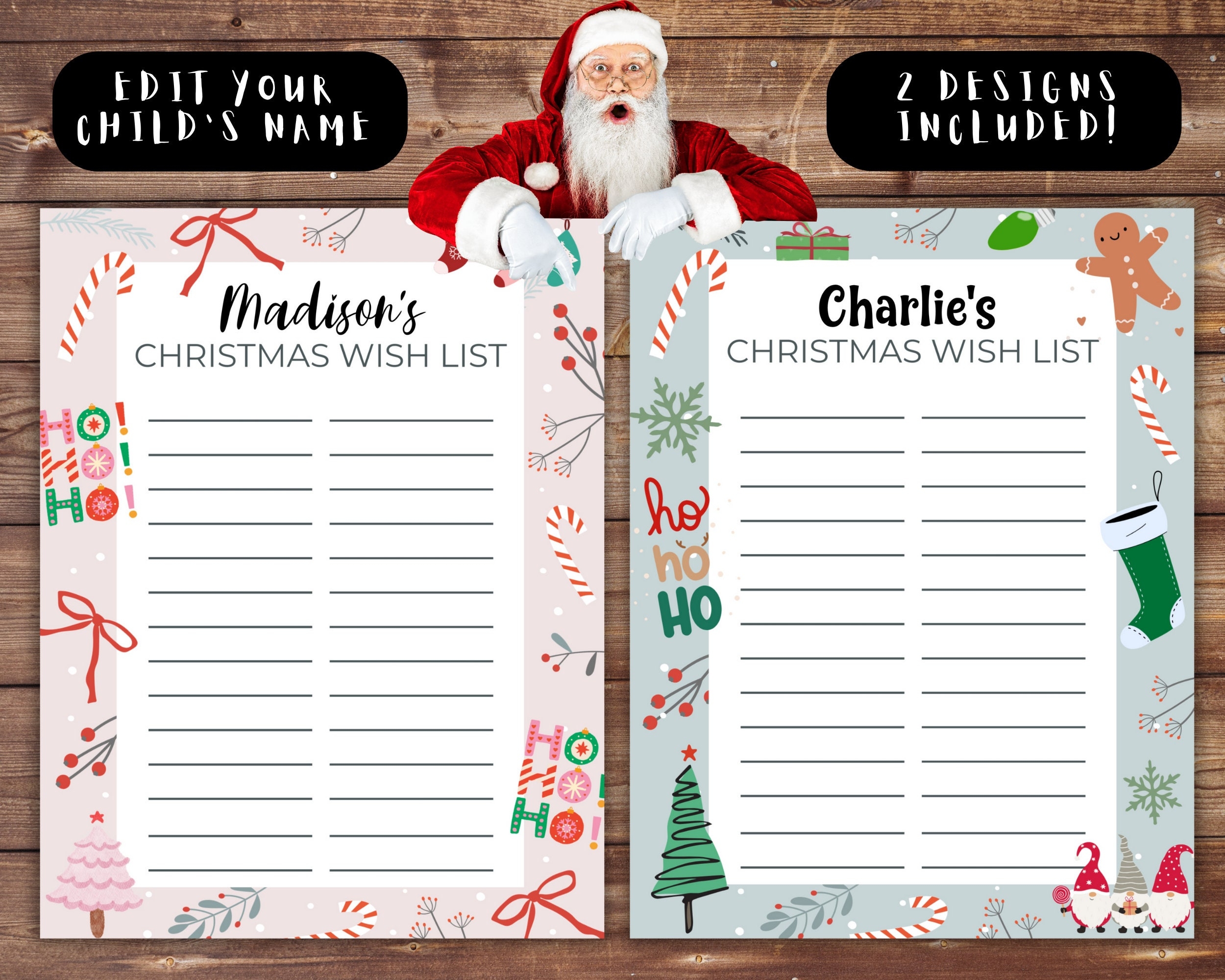 Santa Claus Wish List Template