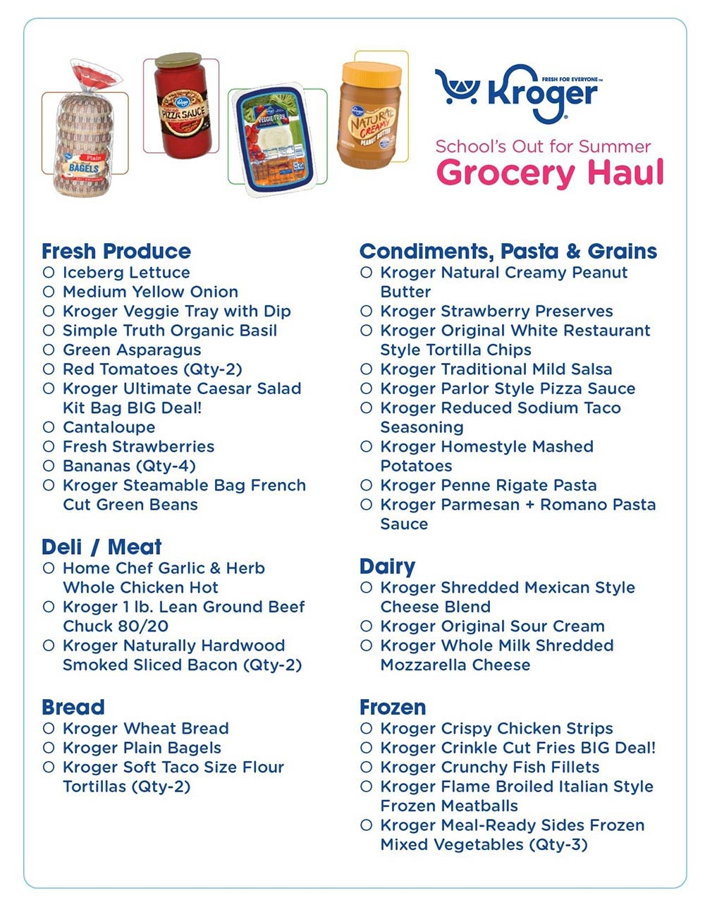 Kroger Shares Grocery Ideas For As Little As 3 50 Per Meal Worksheets Library