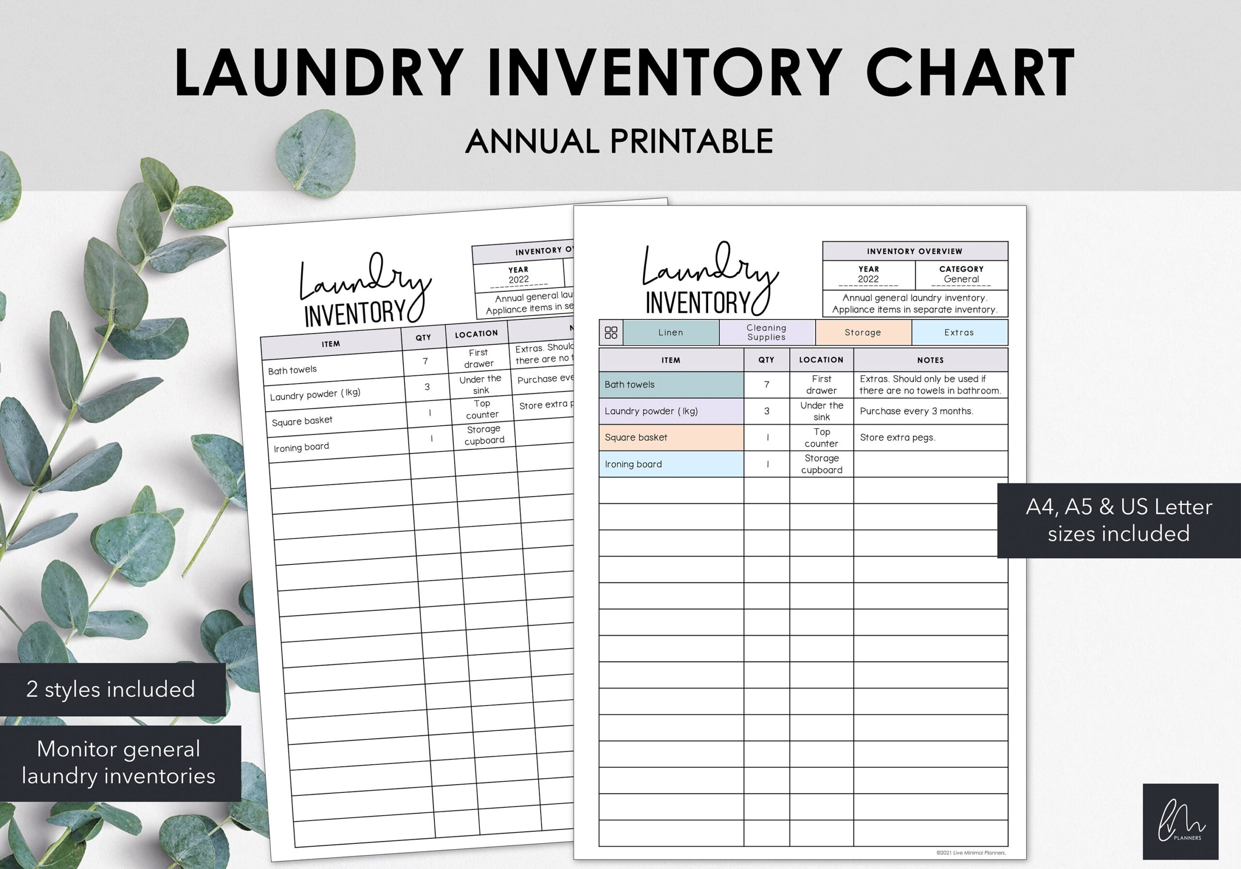 Laundry List Template