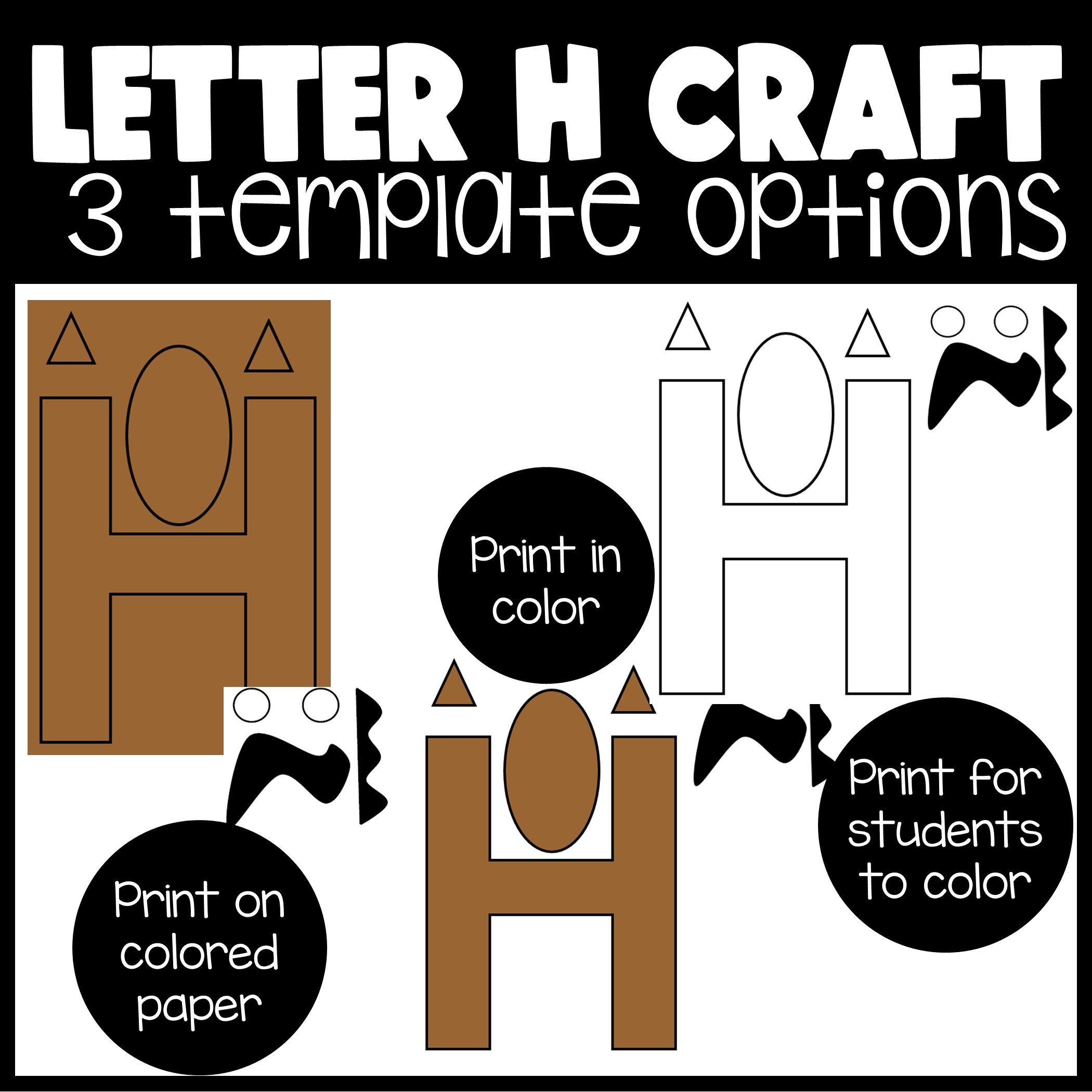 Letter H Craft H Is For Horse Printable Craft Template ABC Alphabet Crafts Classful