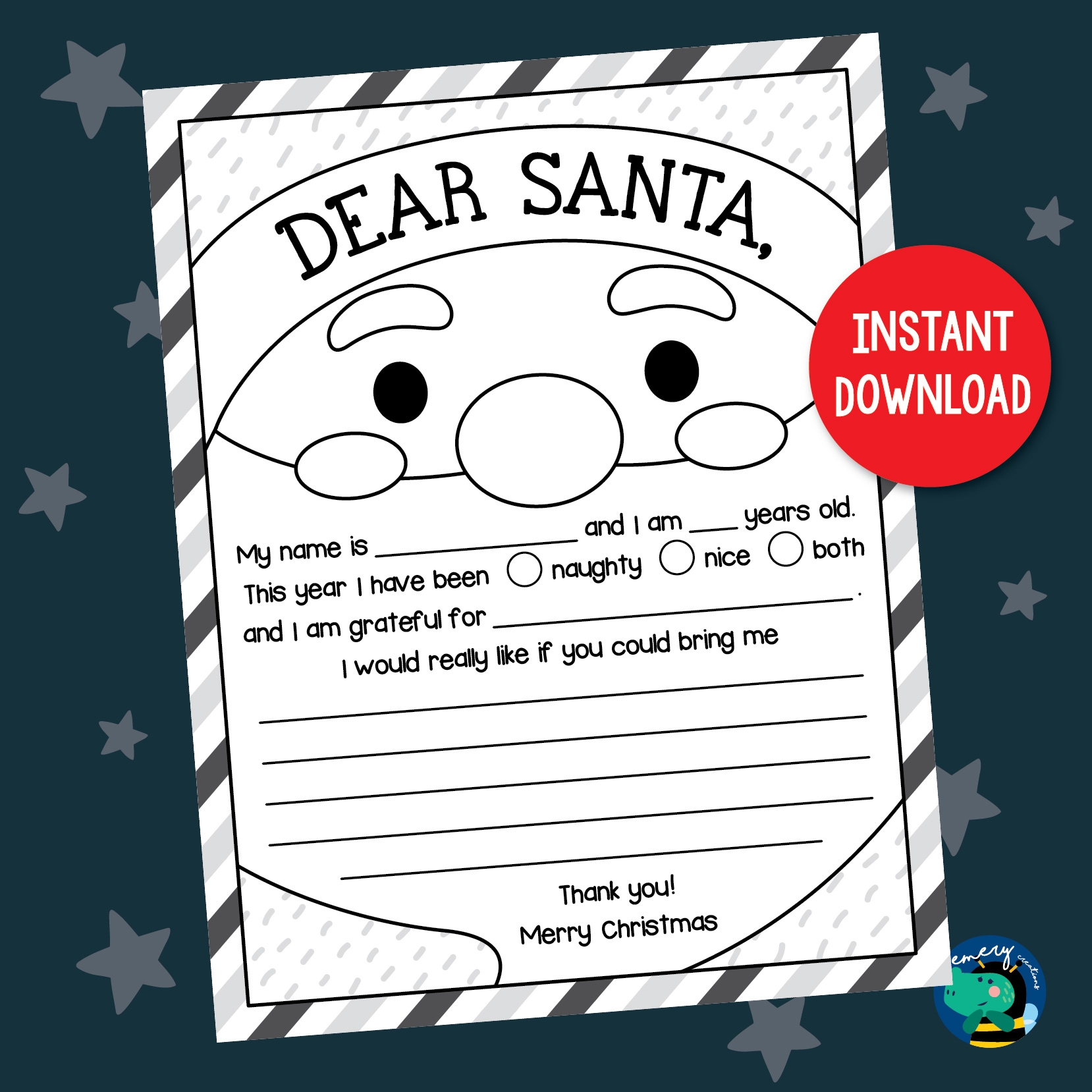 Wish List Santa Template