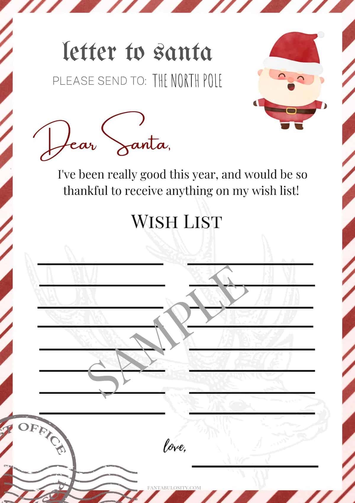 Christmas List To Santa Template