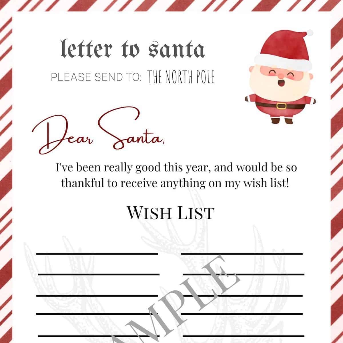 Template For Santa List