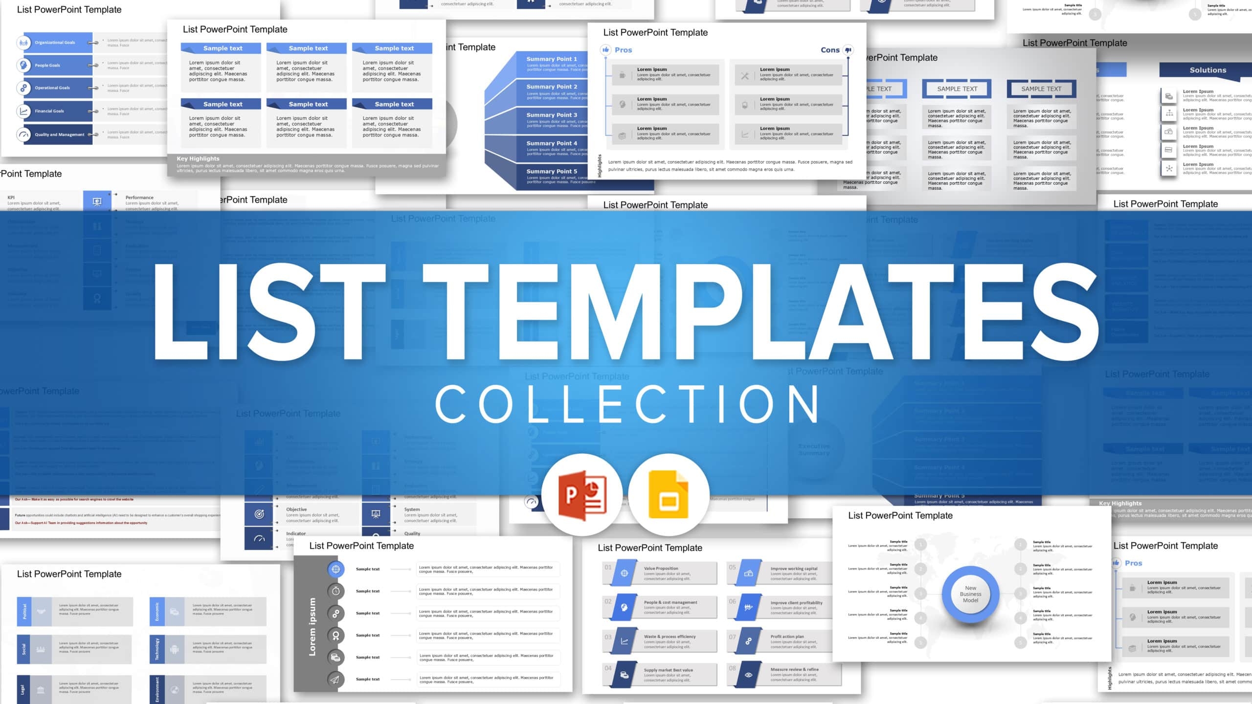 List Templates Collection For PowerPoint U0026 Google Slides