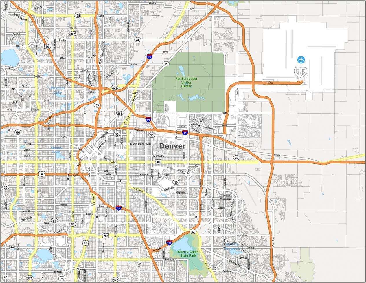Printable Map Of Denver