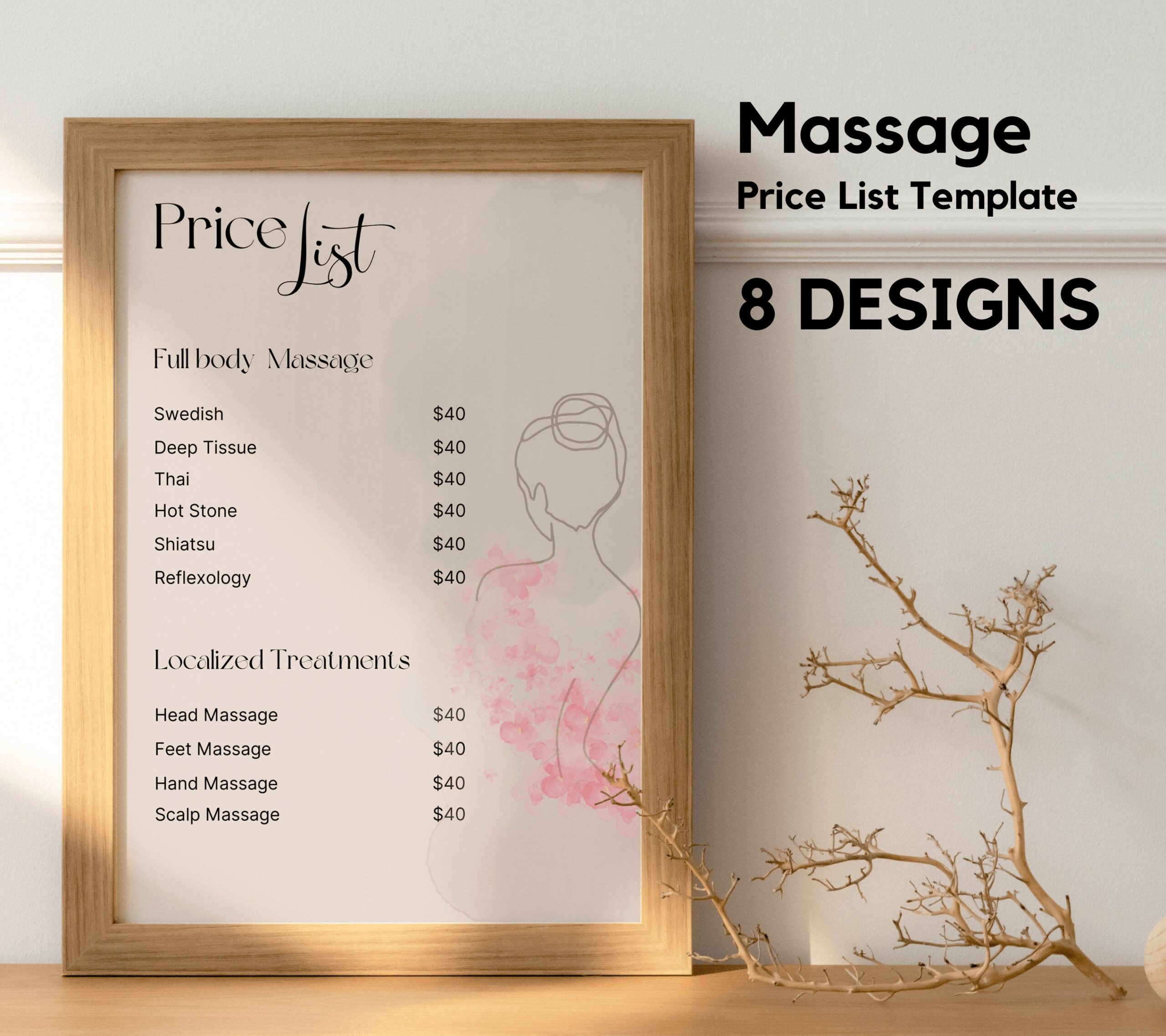 Massage Price List Templates Printable Pricing Guide Template 