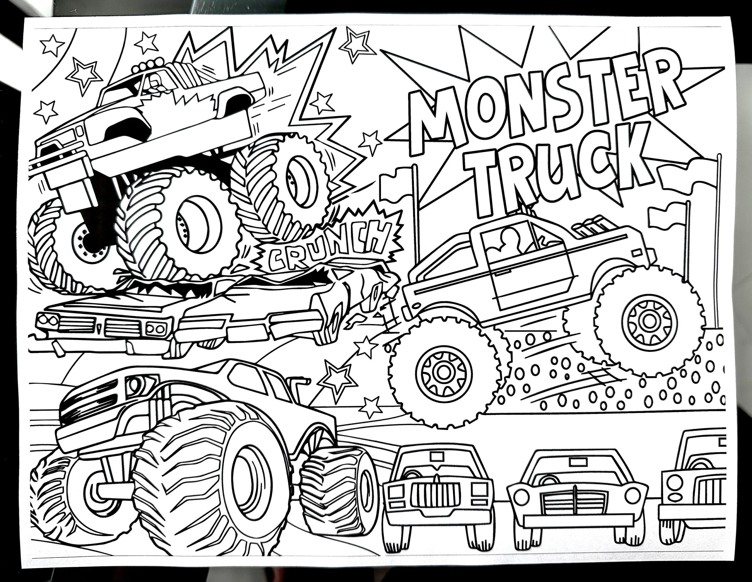 Monster Truck Color Page Coloring Page Monster Truck Monster Truck Printable Kids Coloring Page Monster Truck Activity