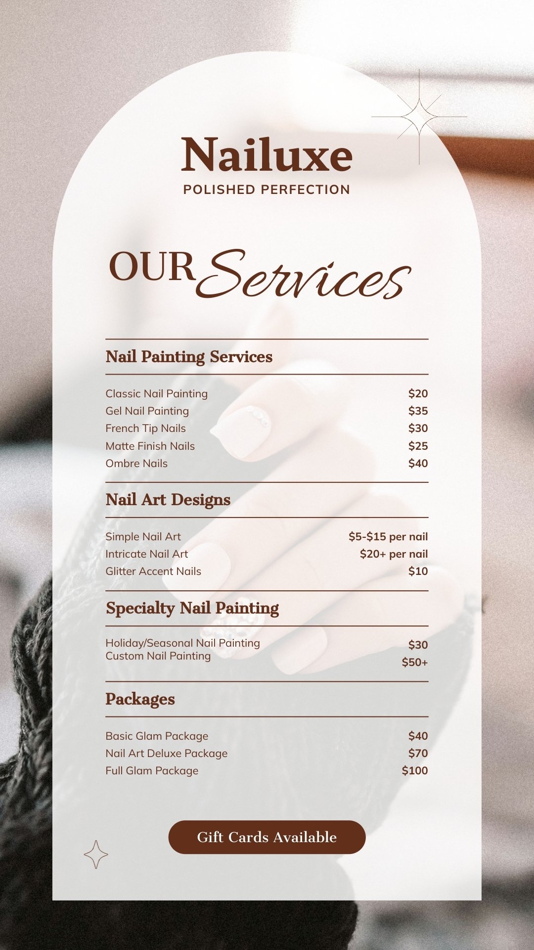 Template For Nail Salon Price List