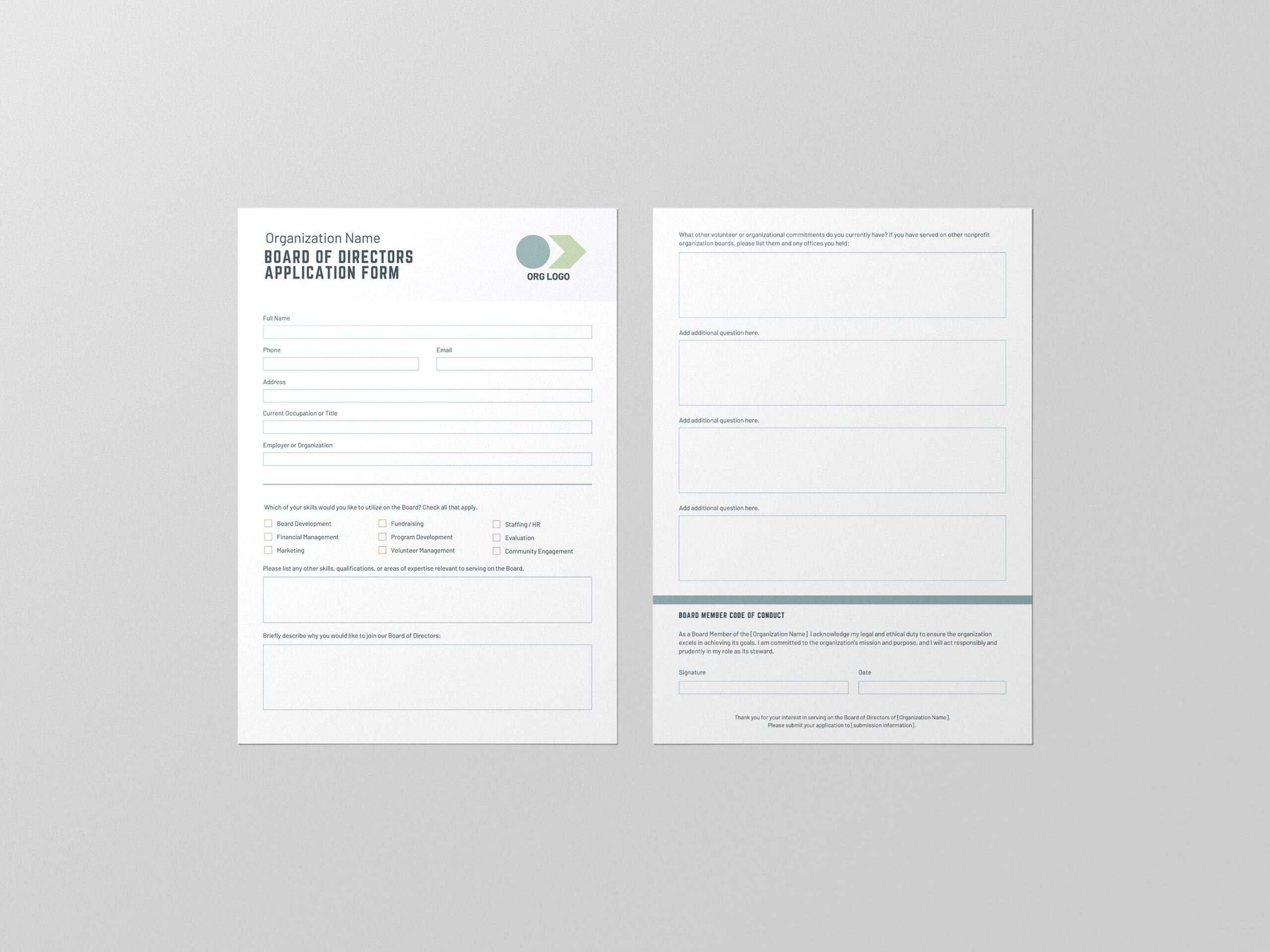 Board Of Directors List Template