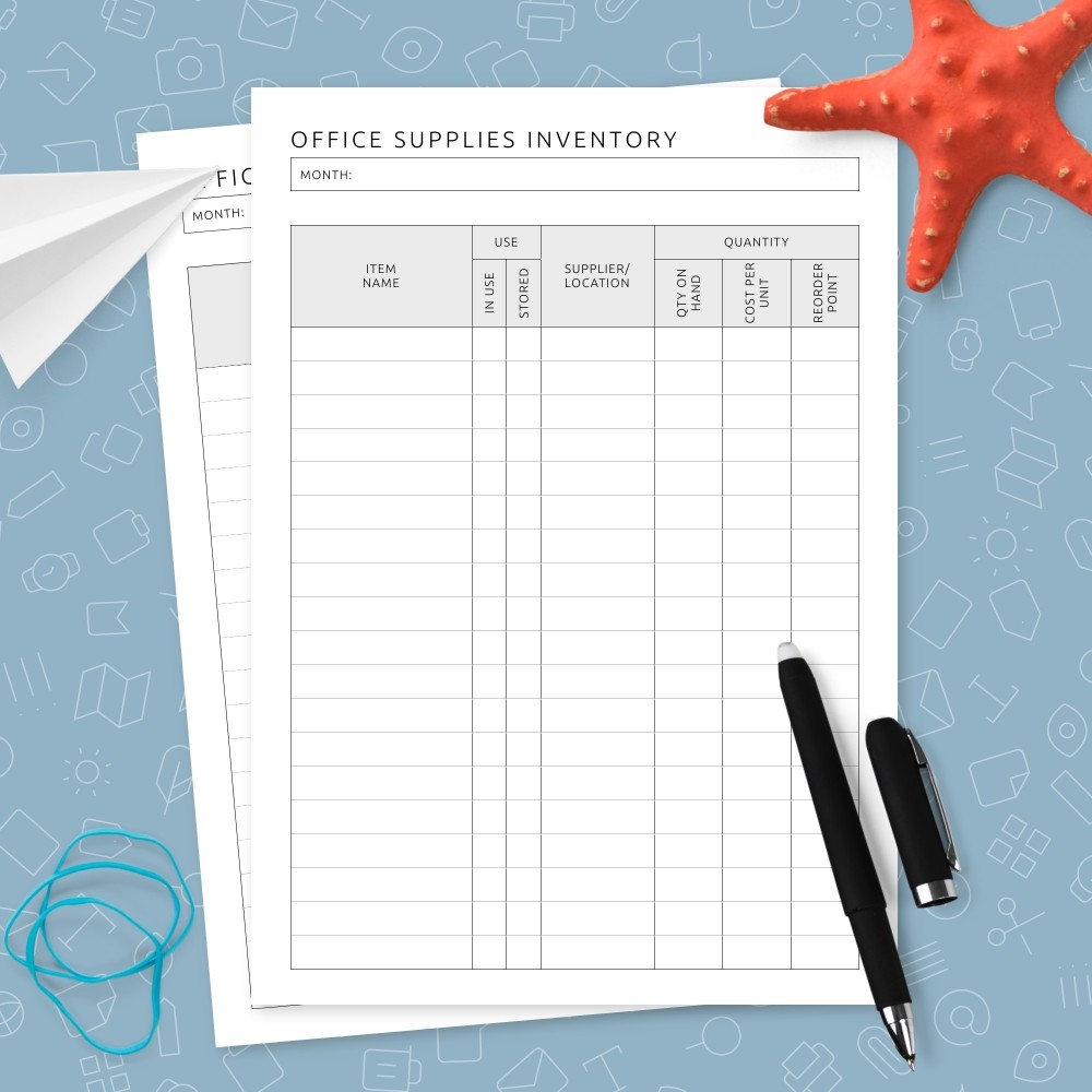 Office Supplies List Template