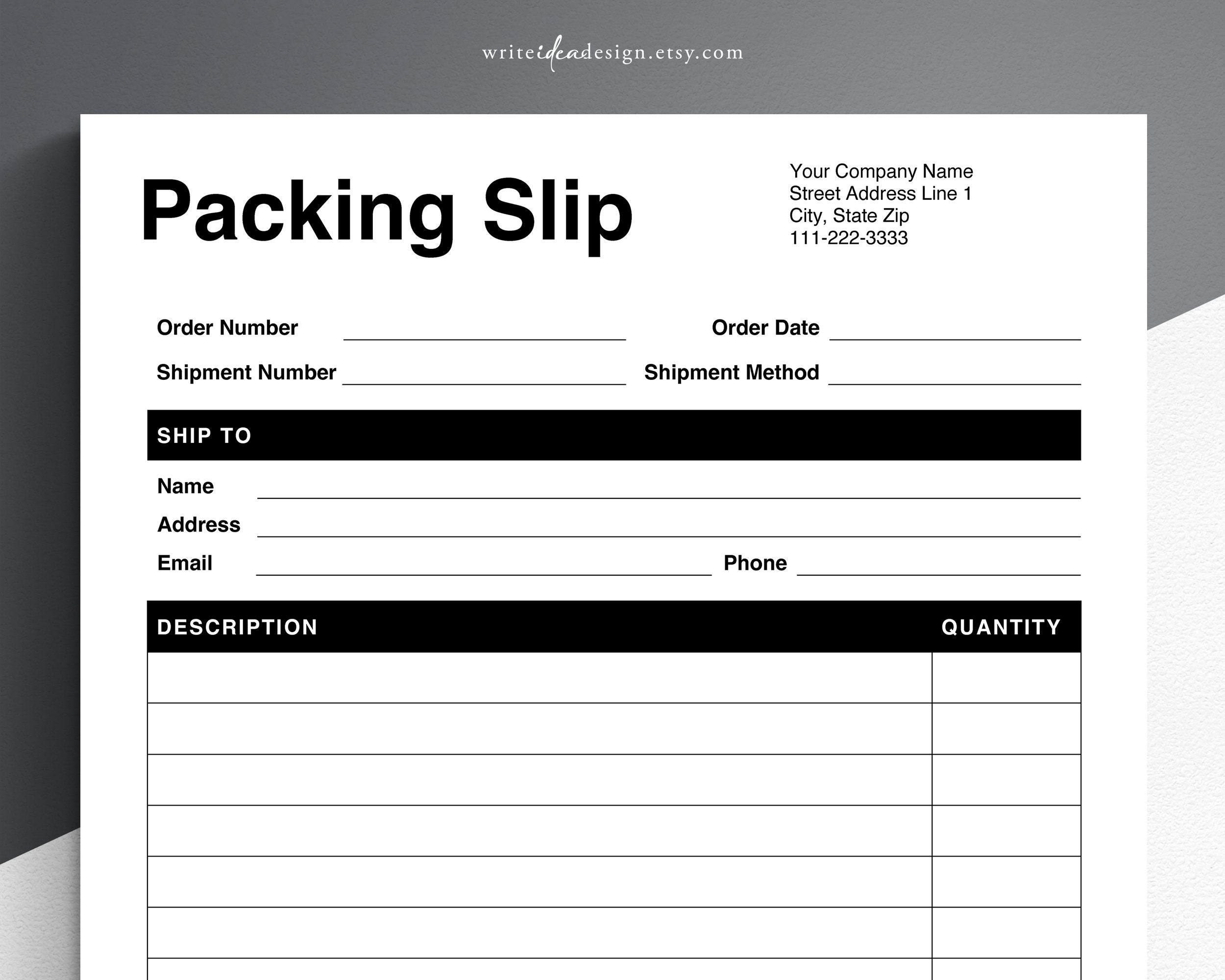 Packing Slip Pdf google Docs microsoft Word Packing Template 