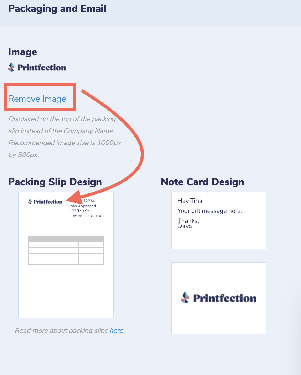 Packing Slips Printfection Help Center