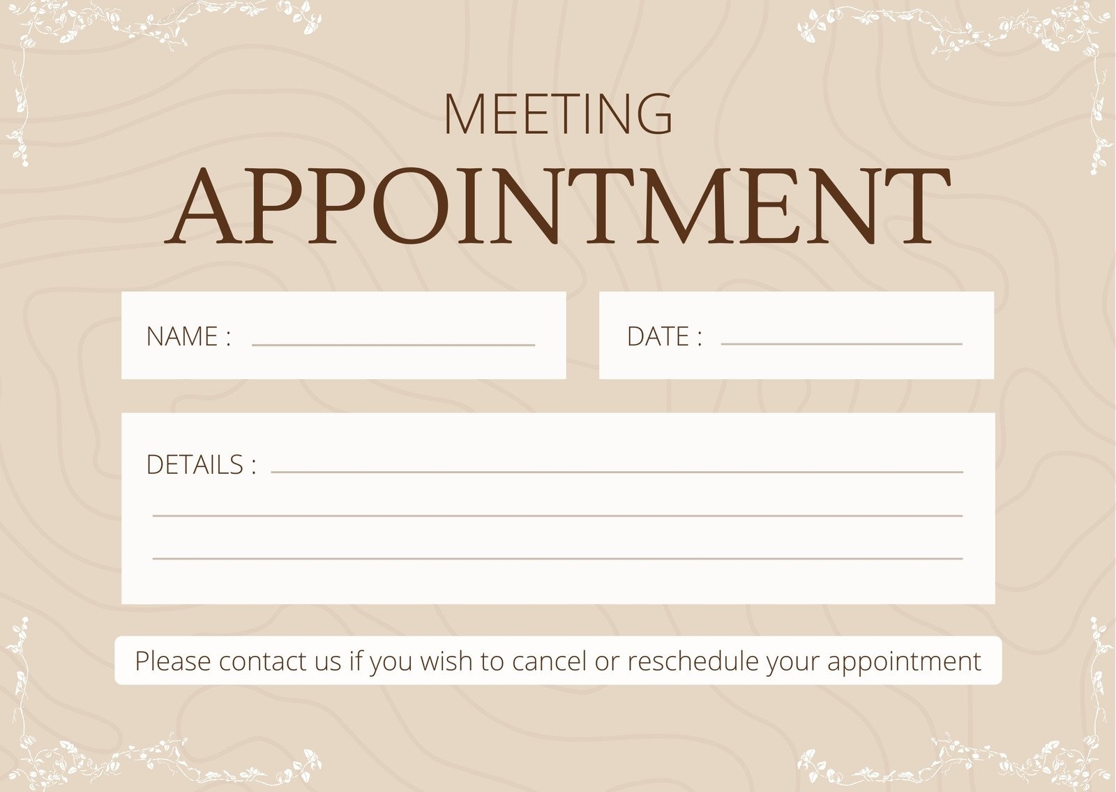 Page 2 Free And Customizable Appointment Templates