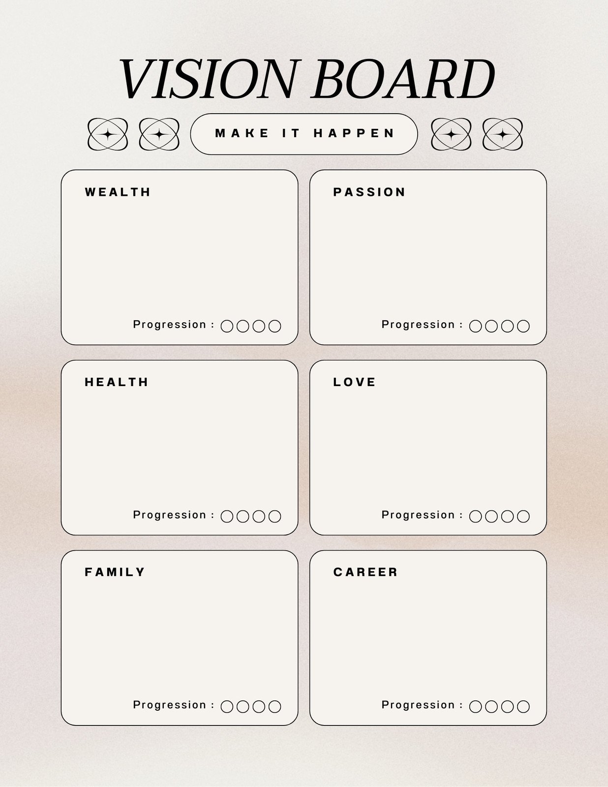 Vision Board Template Free Printable
