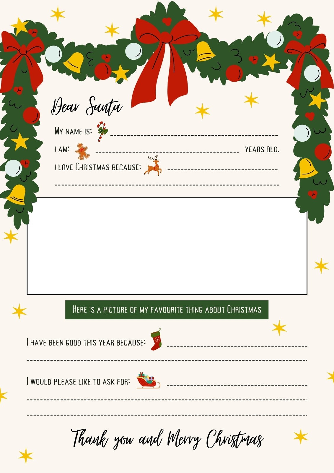 Page 2 Free Printable Santa Letter Templates You Can Customize Canva