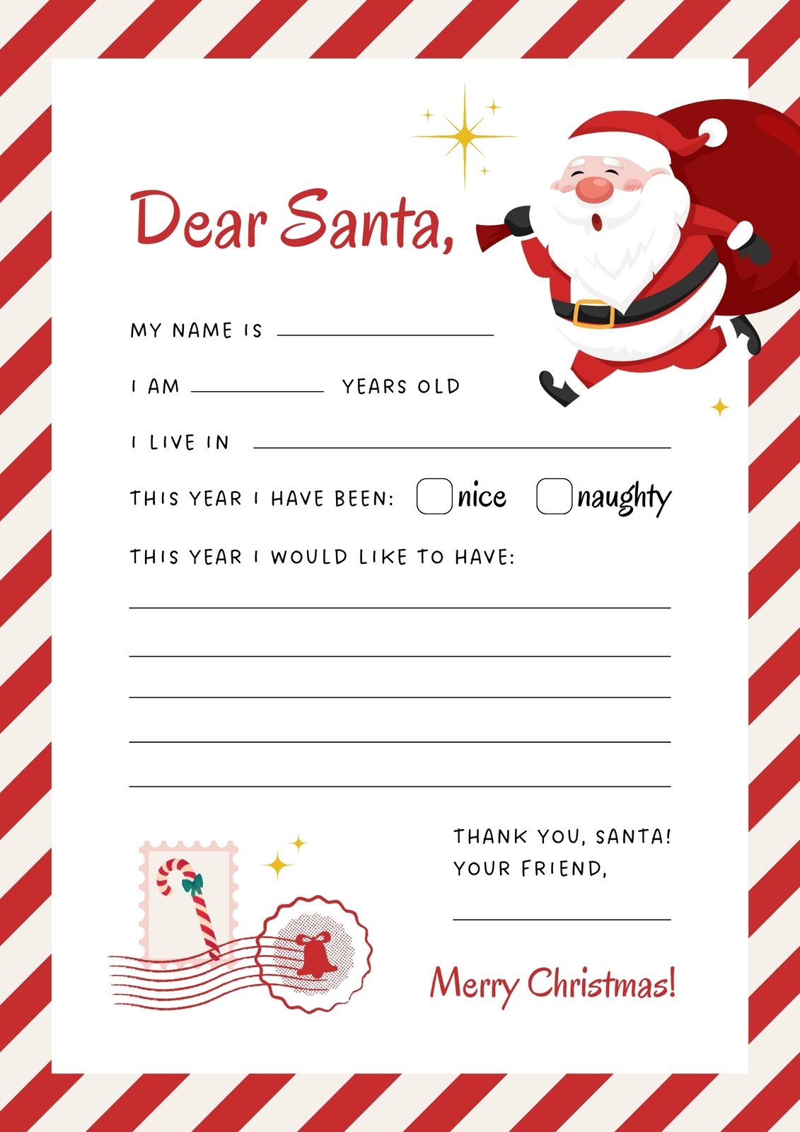 Father Christmas List Template