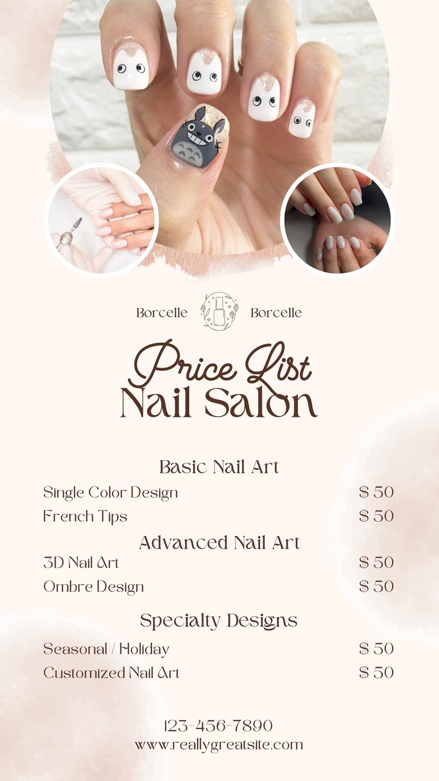 Nail Salon Price List Template