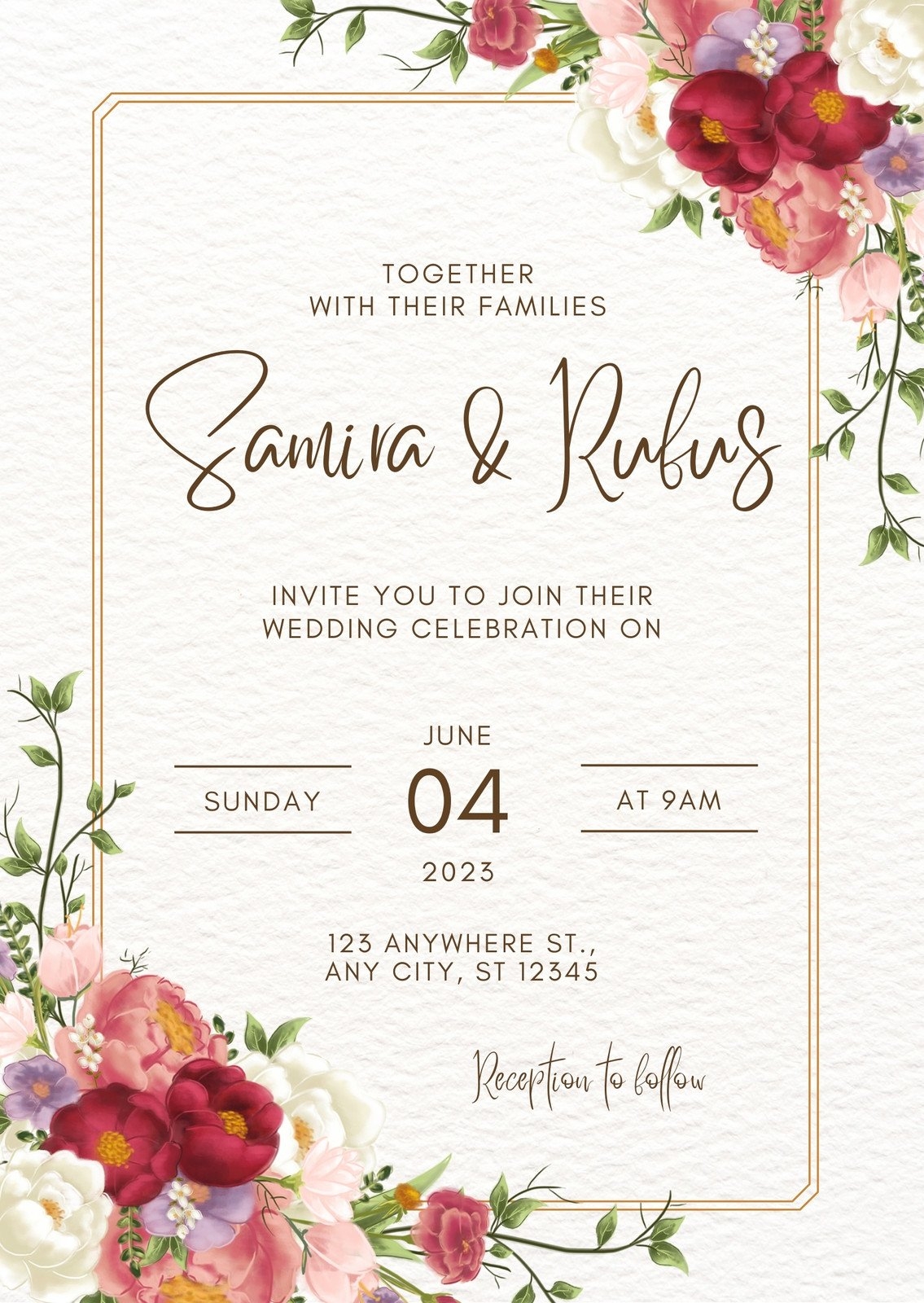 Page Free Printable Store Gold Wedding Invitation