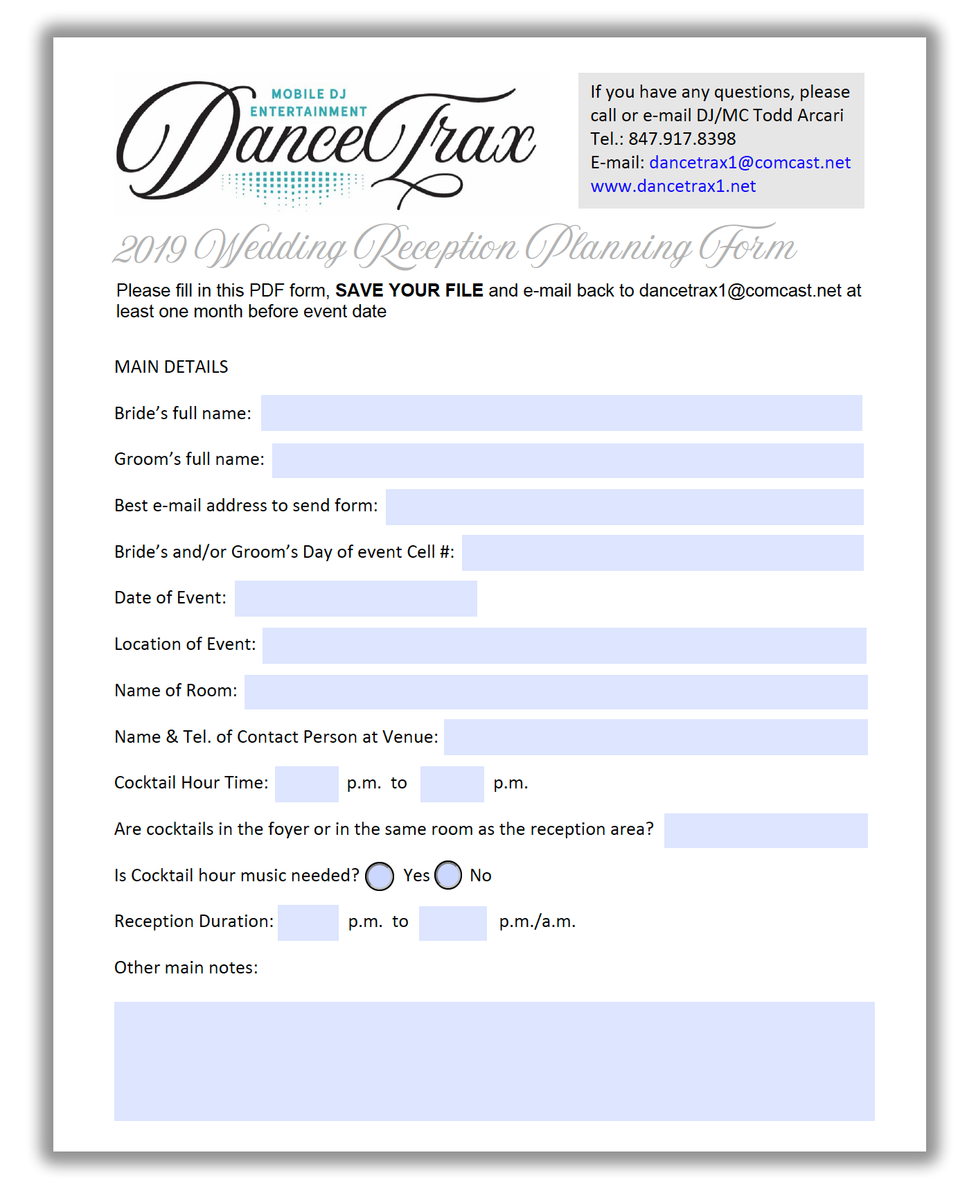 Wedding Song List For Dj Template