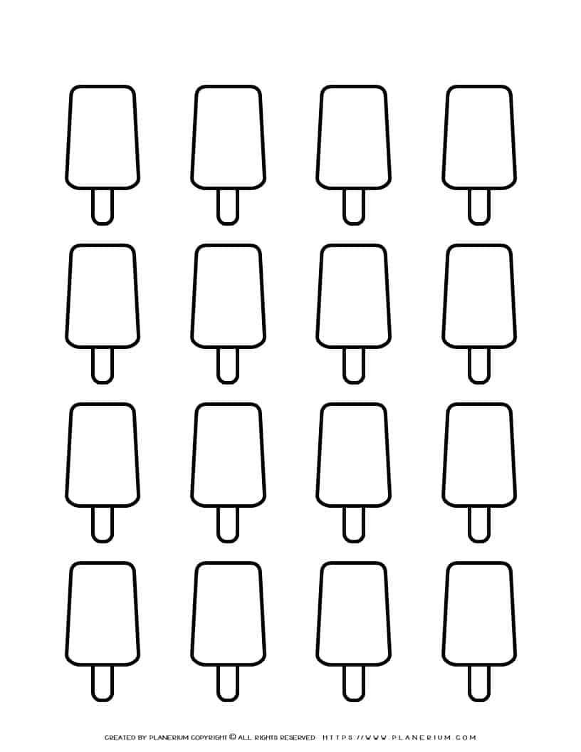 Popsicle Template Sixteen Popsicles Planerium