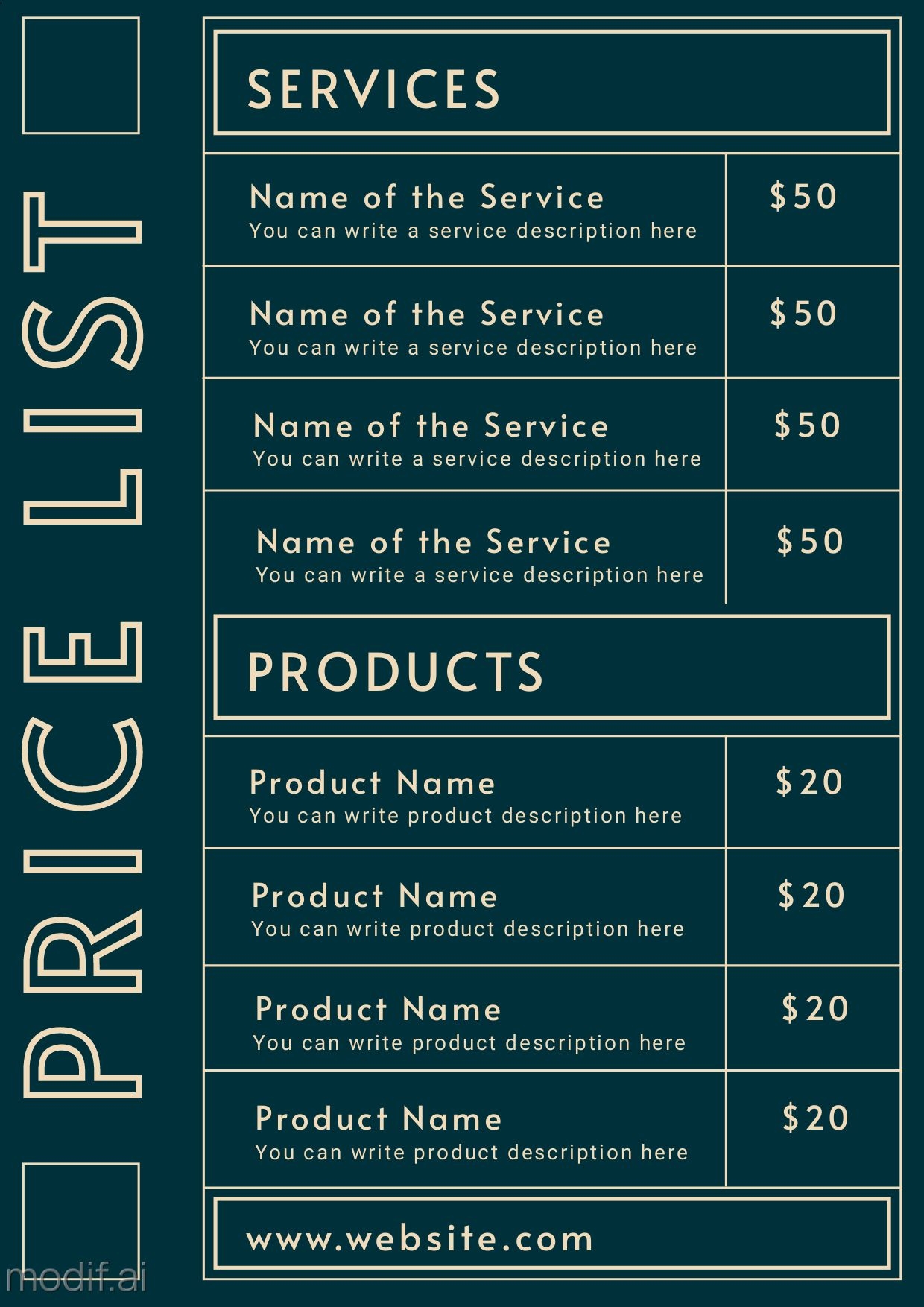 Service List Template