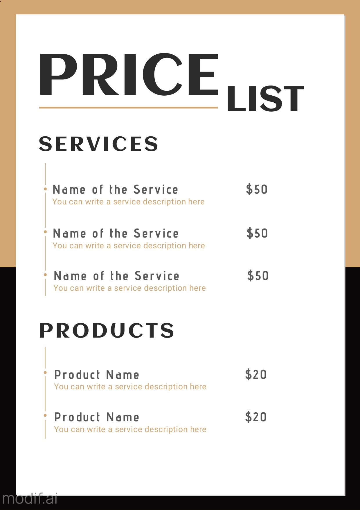 Service List Template
