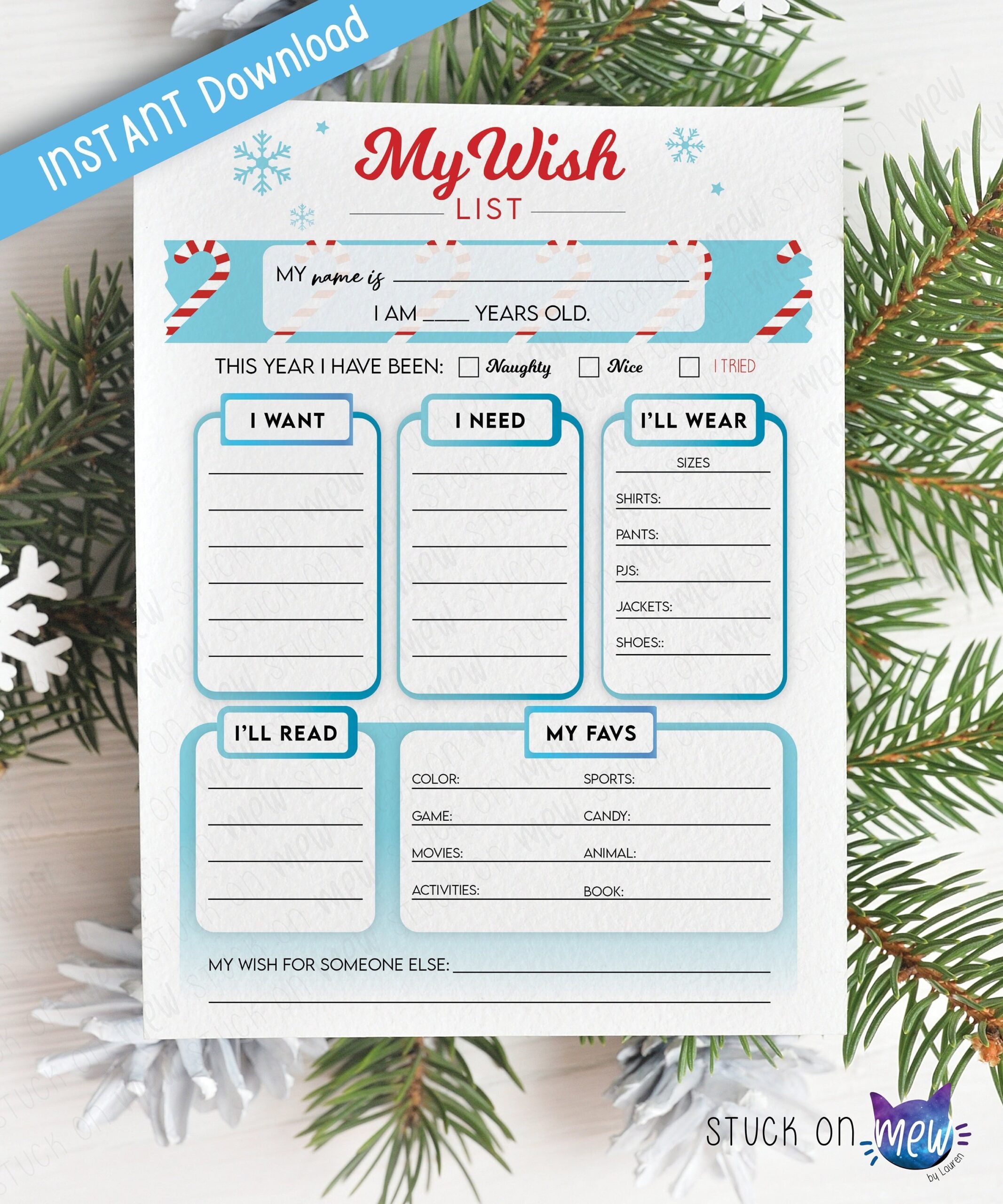 Christmas Gift Wish List Template