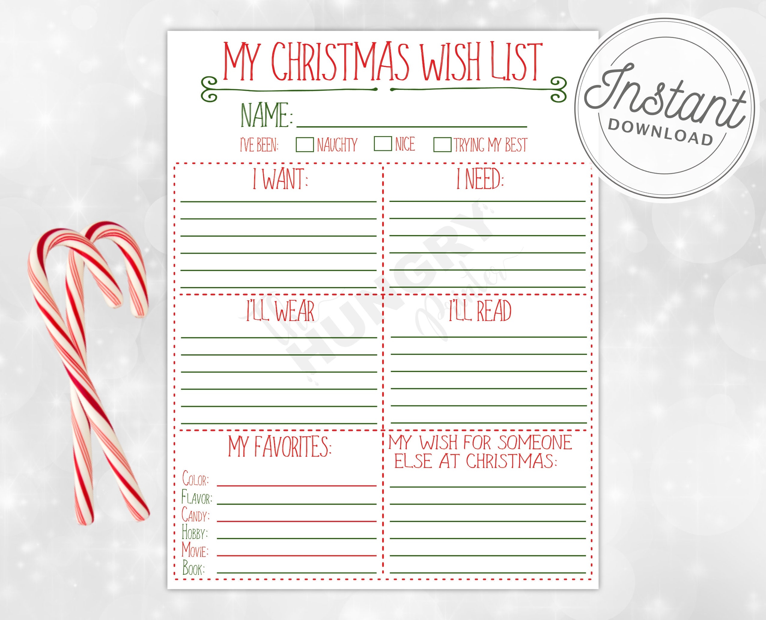 Adopt A Family Wish List Template