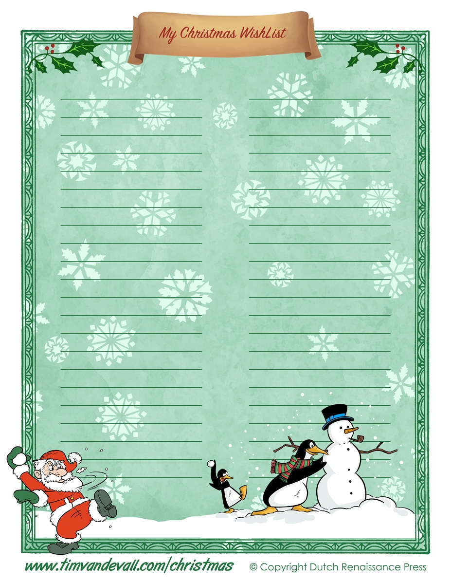 Wish List For Christmas Template
