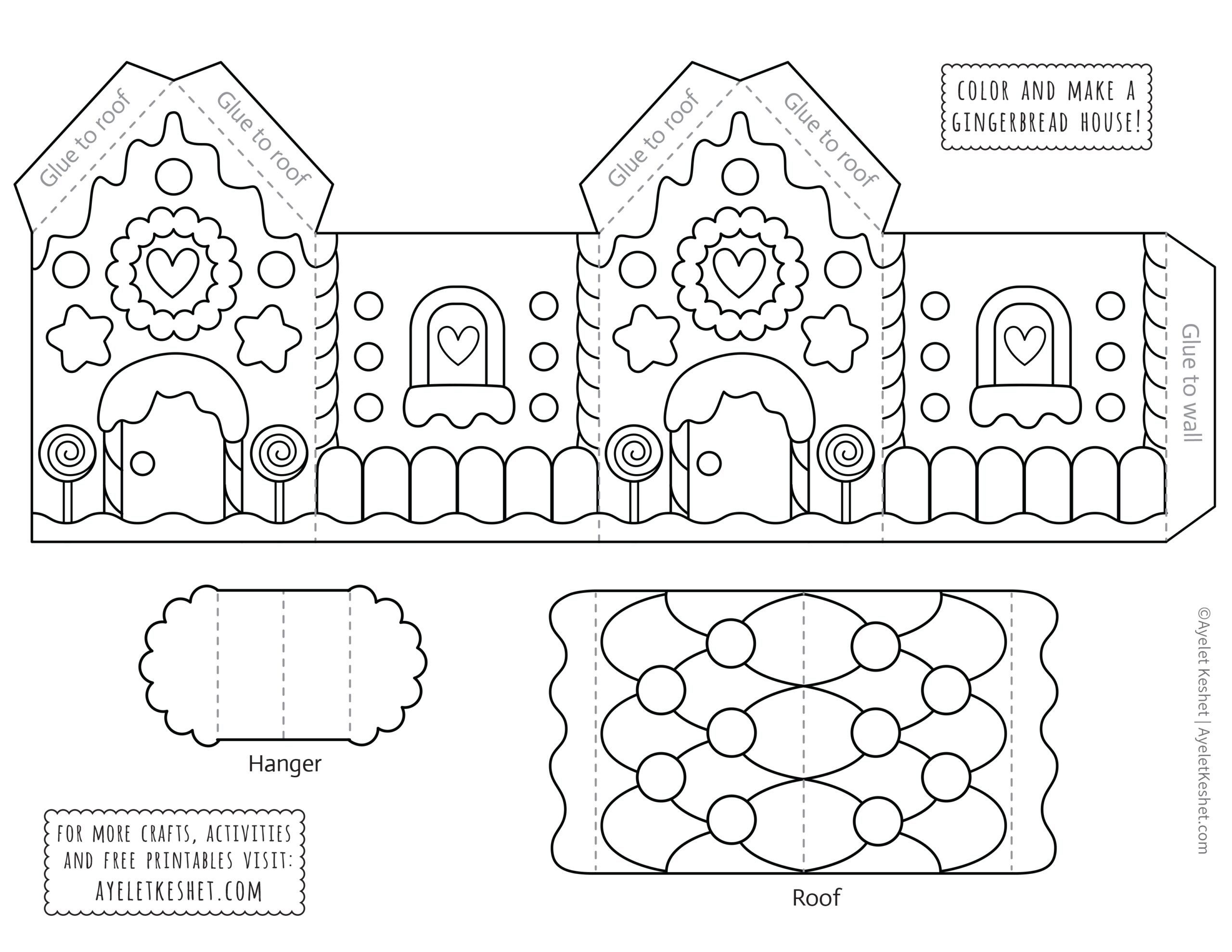 Free Printable Christmas House Template