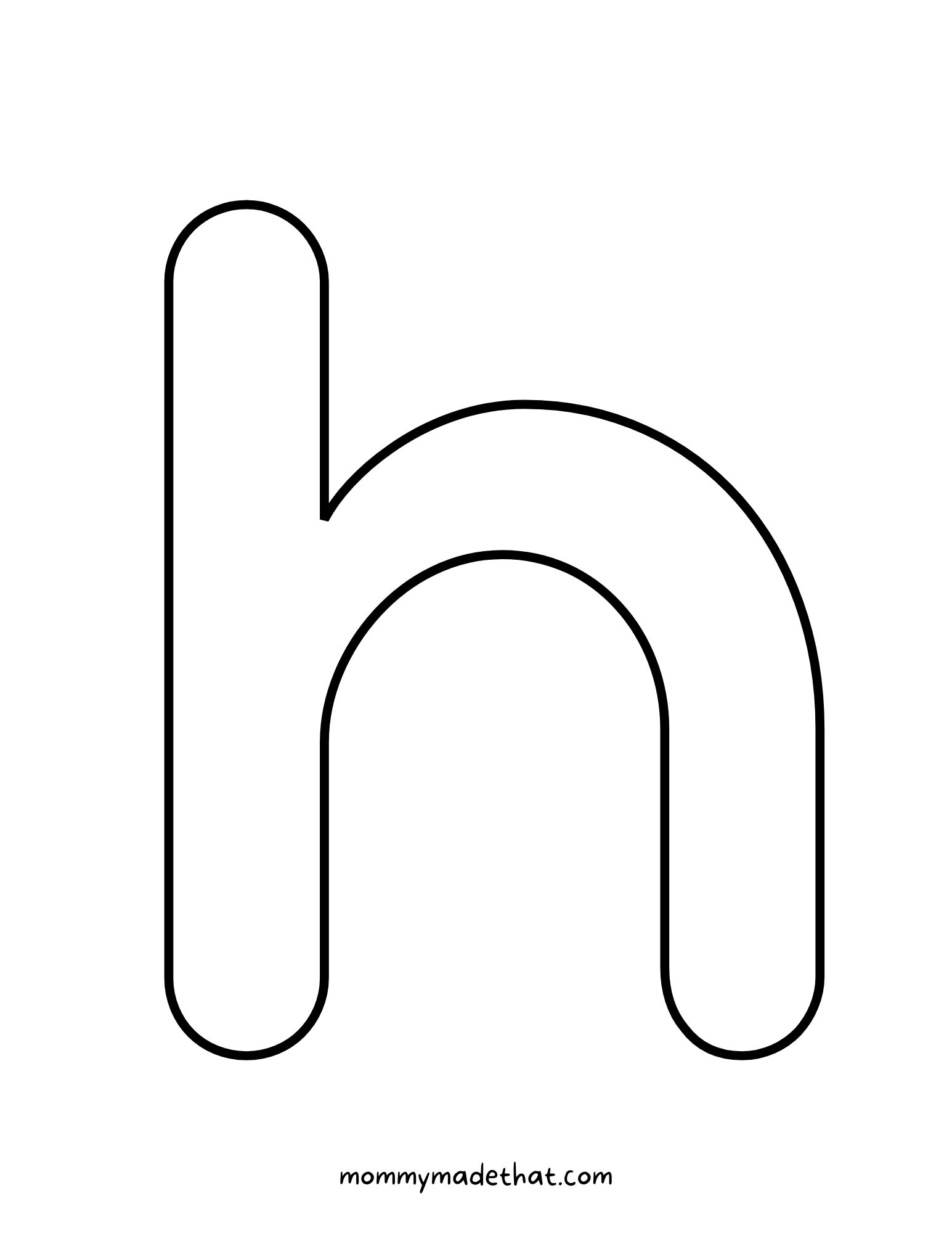 Letter H Template Free Printable
