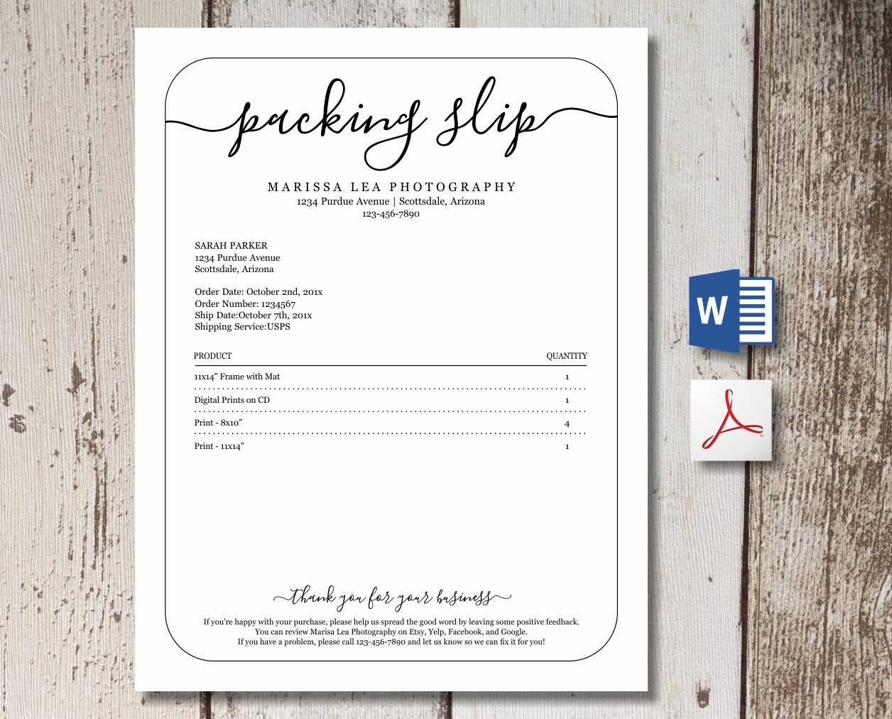 Ebay Packing Slip Template