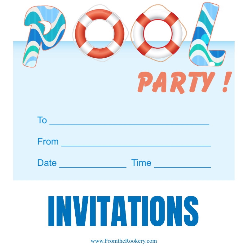 Pool Party Invitation Templates Free Printable