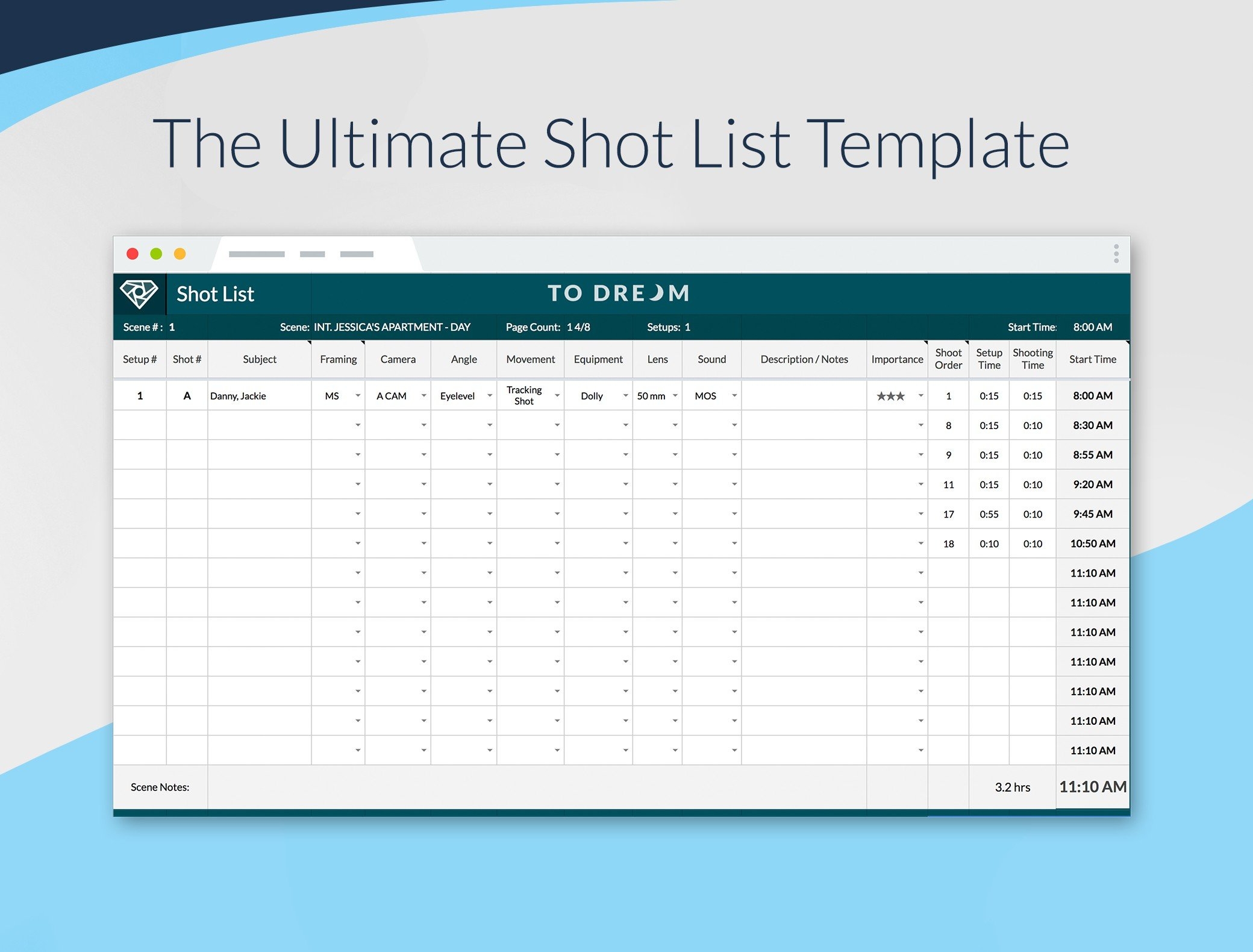 Shot List Template
