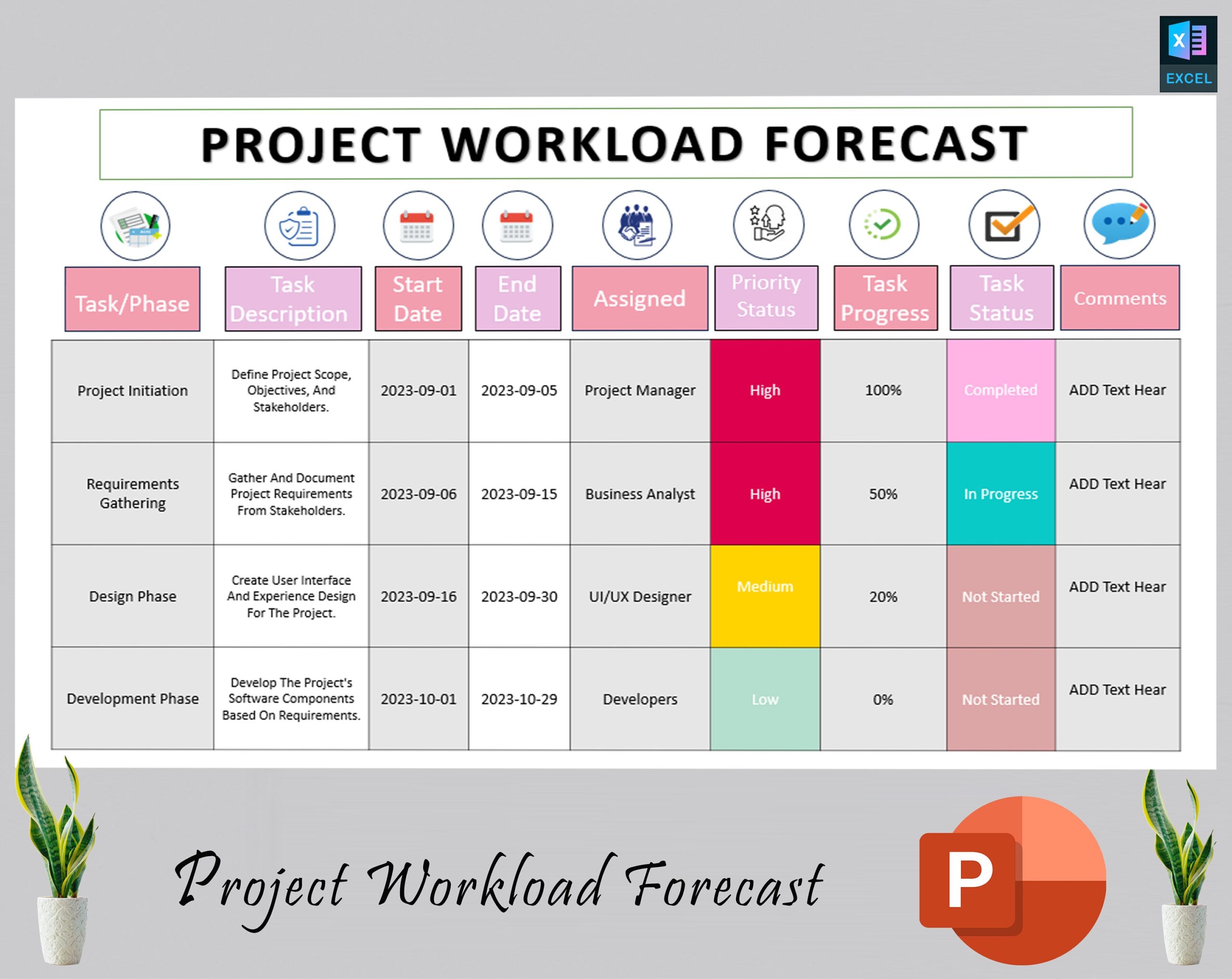 Project Management Task List Template