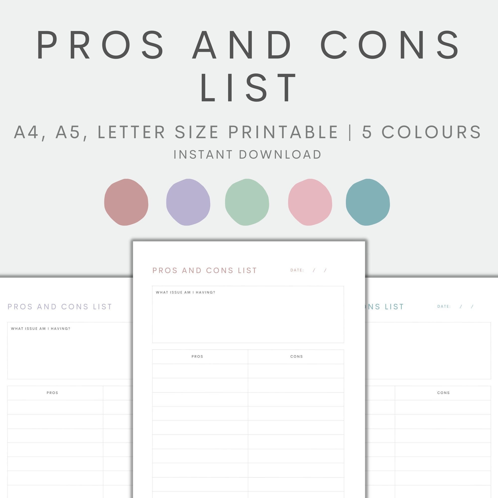 Pro And Cons List Template