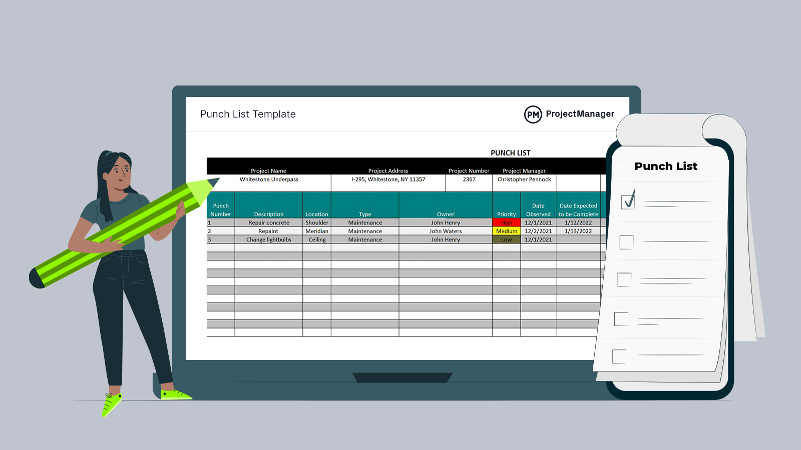 Punch List Template Xls