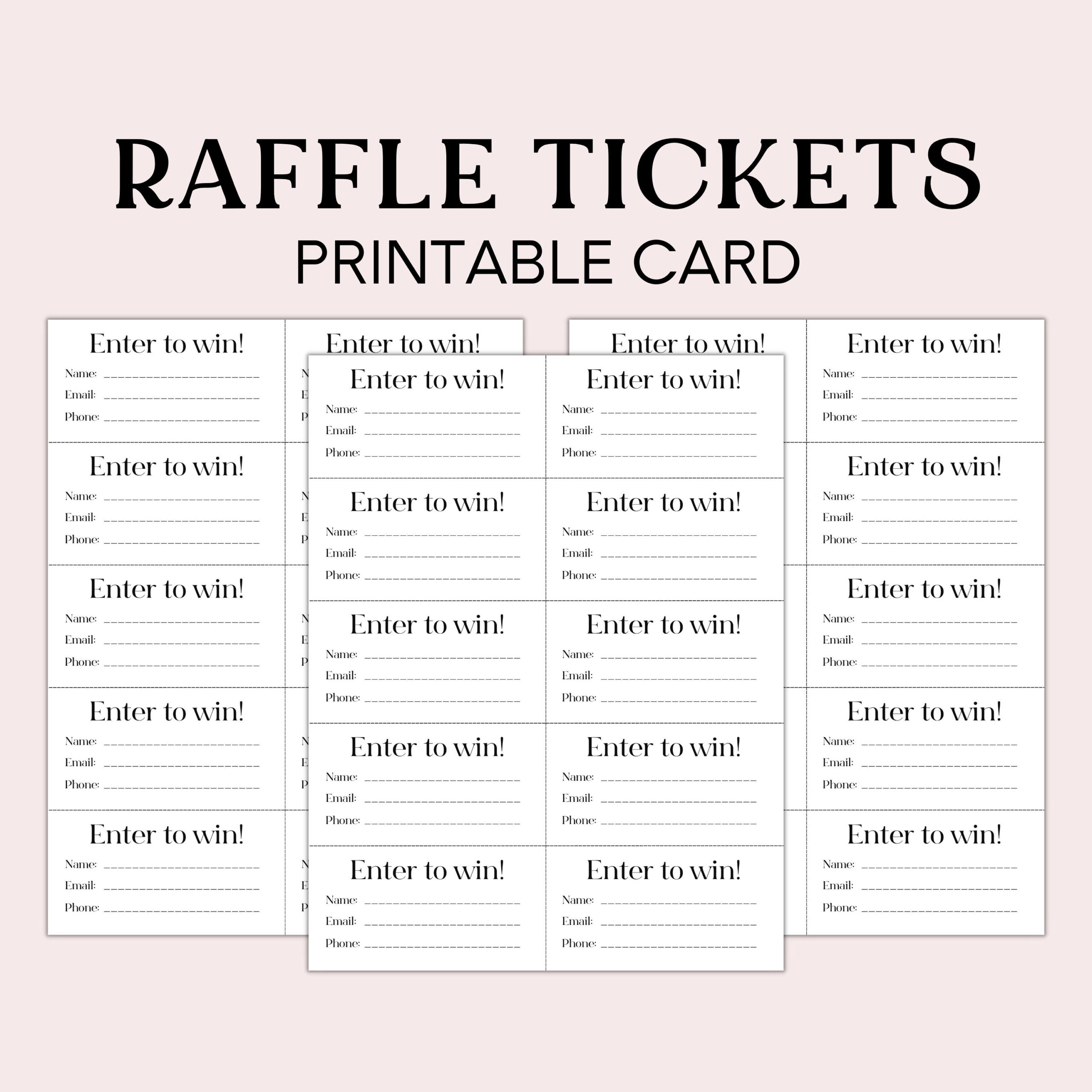 Door Prize Drawing Slips Template