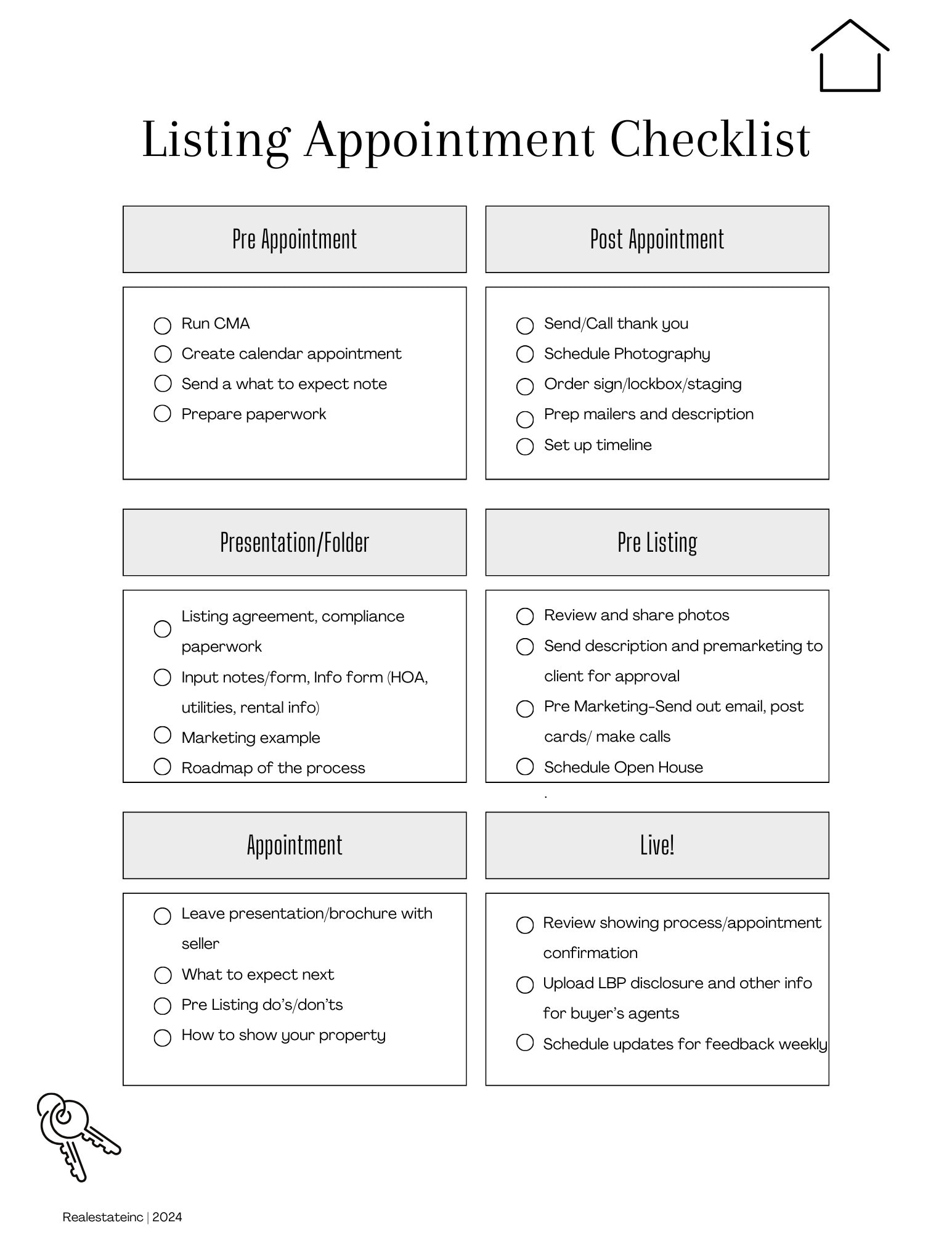 Real Estate Listing Checklist Listing Appointment Template Etsy