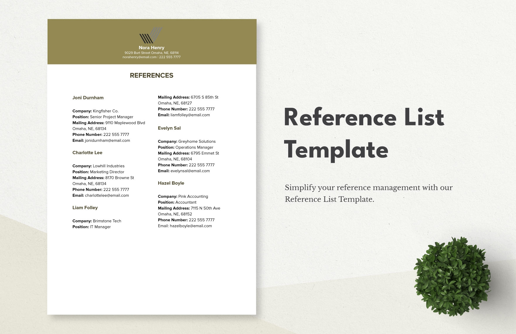 Template Reference List