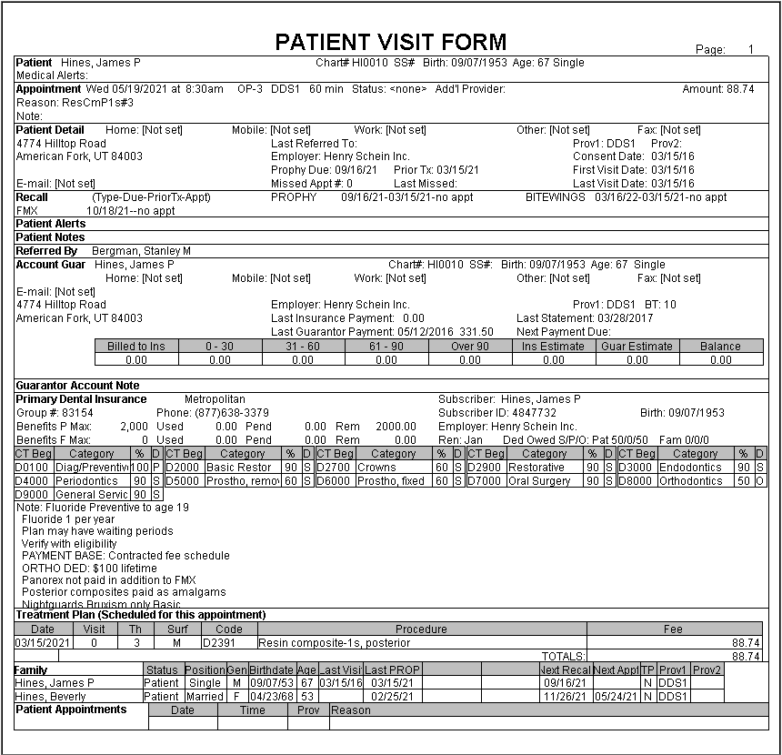 Dental Routing Slip Template