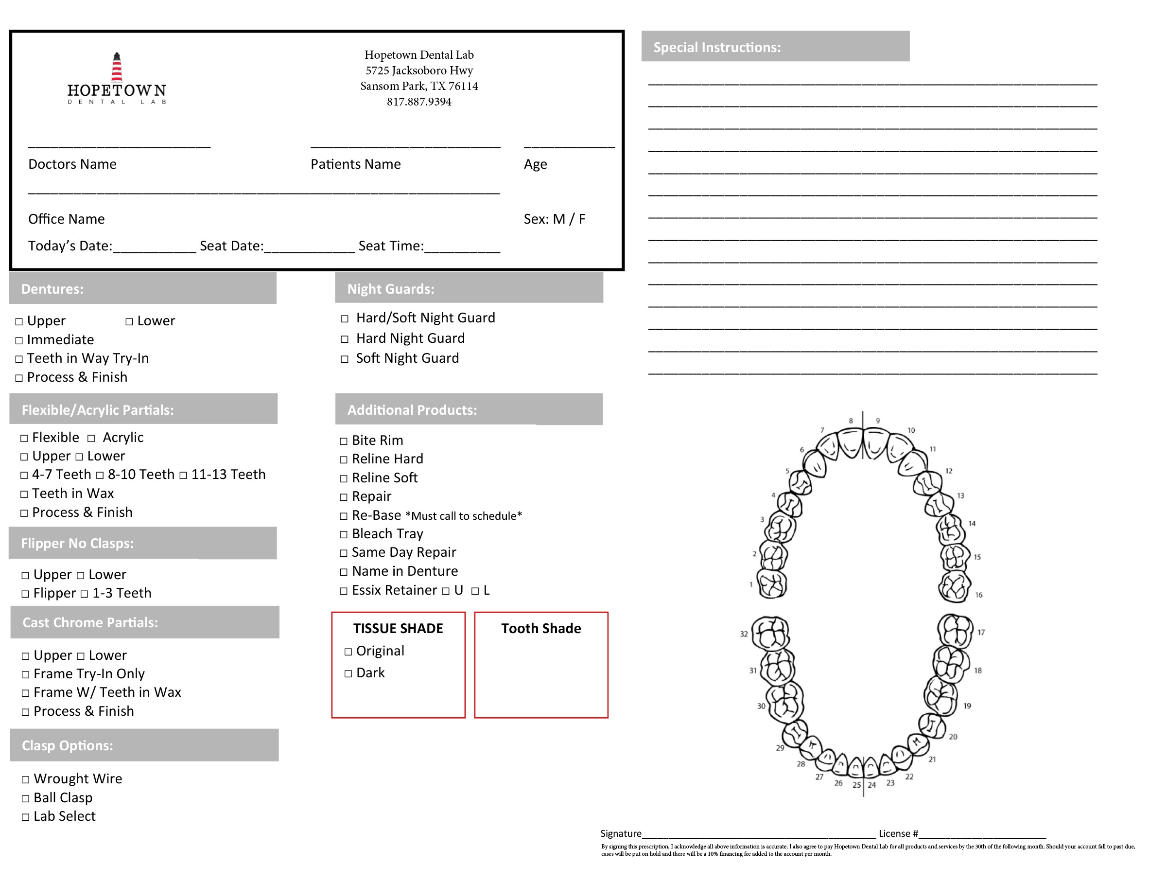 Dental Lab Slip Templates