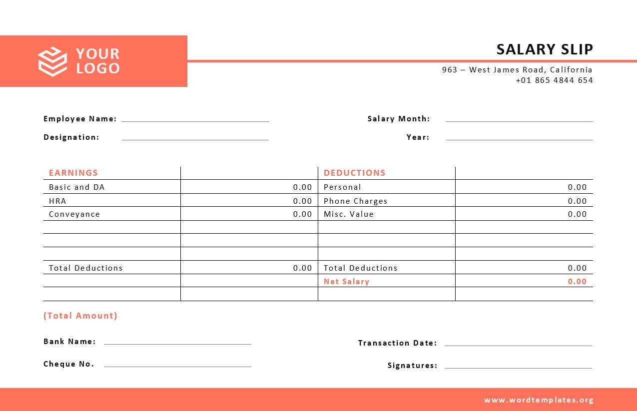 Salary Slip Templates Word Templates For Free Download