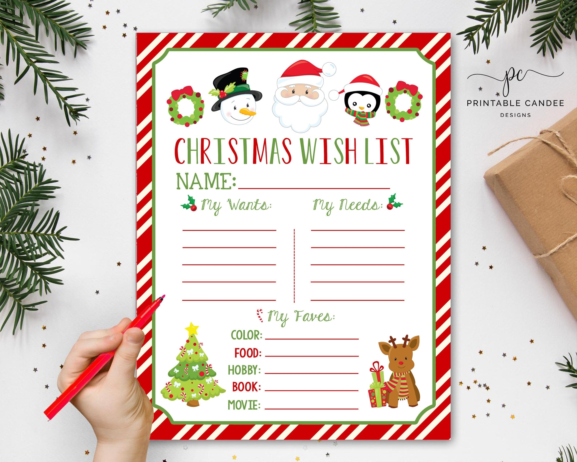 Santa Letter Christmas Wish List Kids Christmas List Instant Download Dear Santa Holiday Letter Printable Etsy Australia
