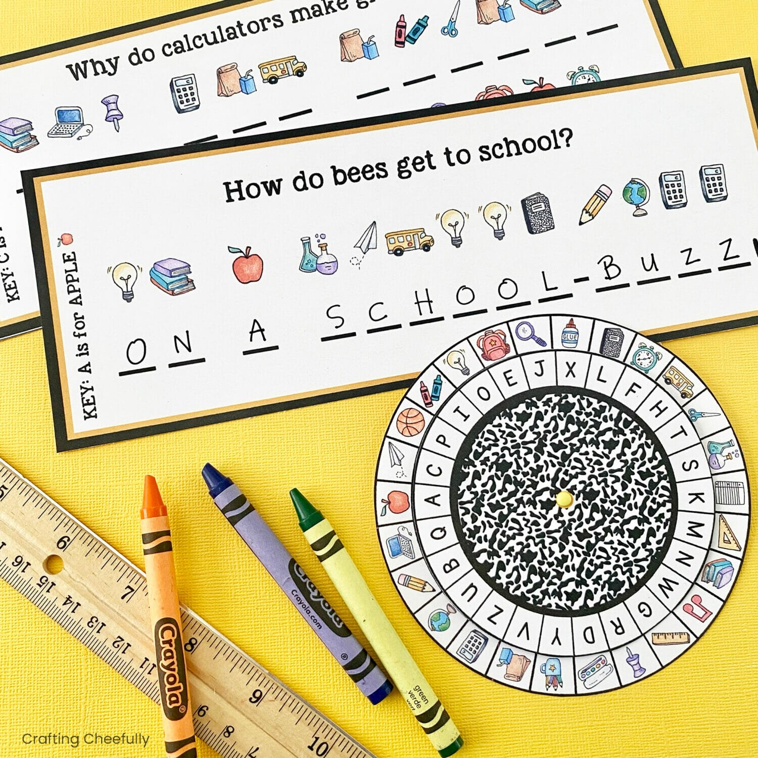 School Time Decoder Wheel Printable Activity Crafting Cheerfully