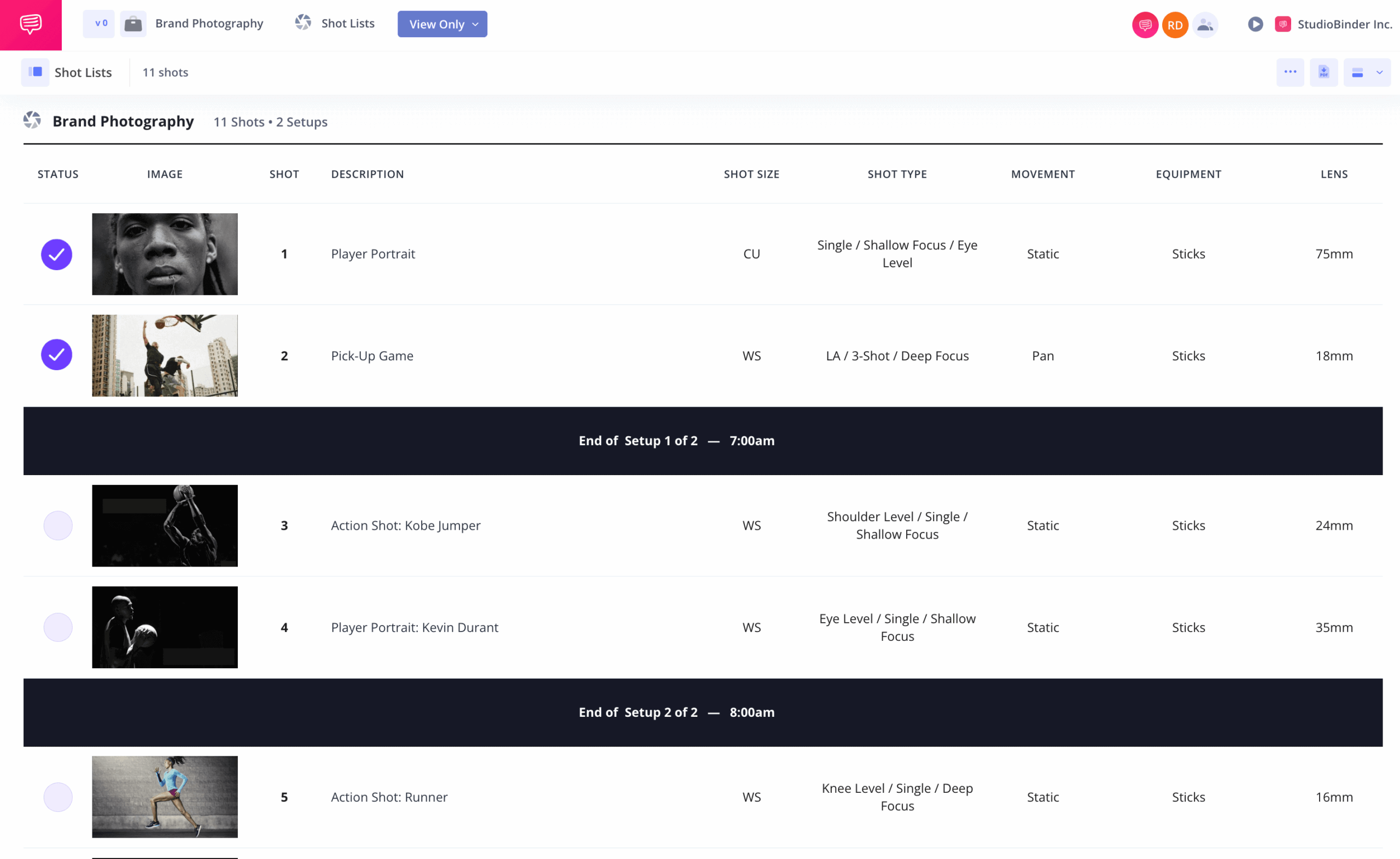 Shot List Templates For Any Creative Project StudioBinder