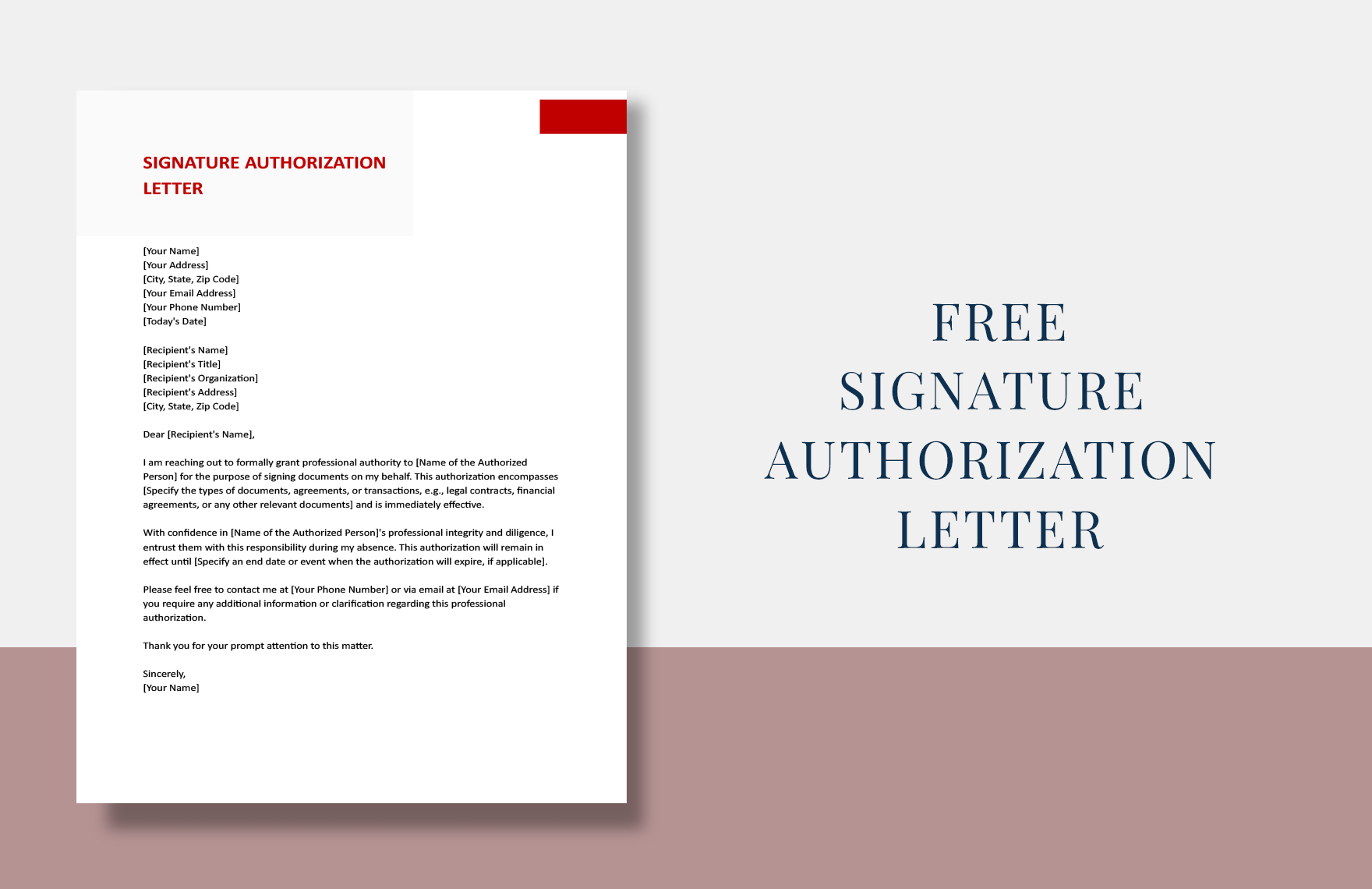 Signature Authorization Letter In Word Google Docs Download Template 