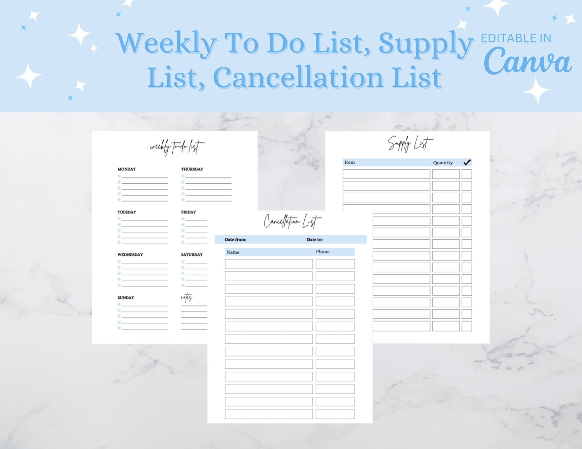 Small Business Templates Weekly To Do List Supply List 