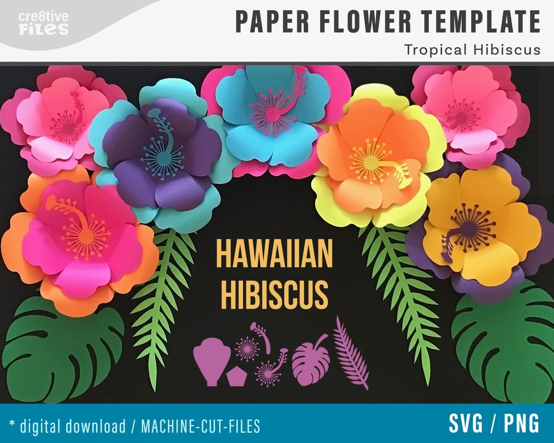 Printable Hawaiian Paper Flower Template Free