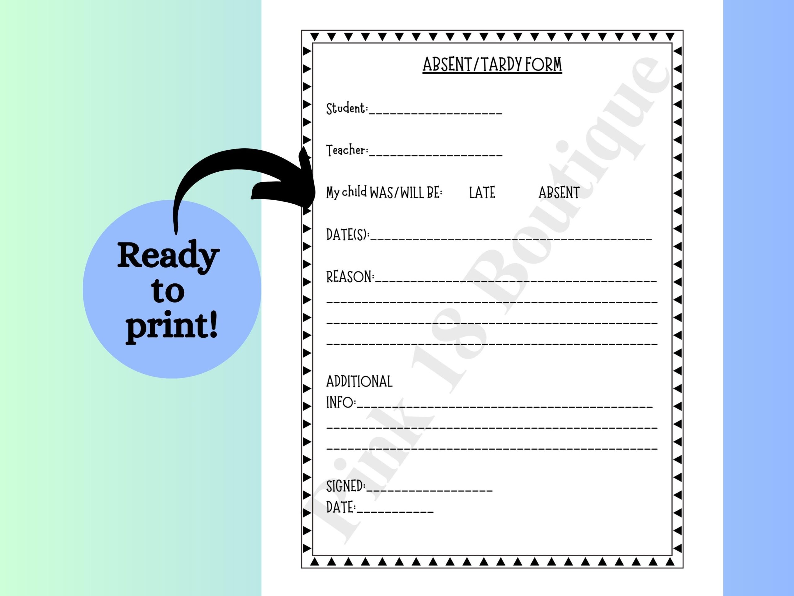 Tardy Slip Template